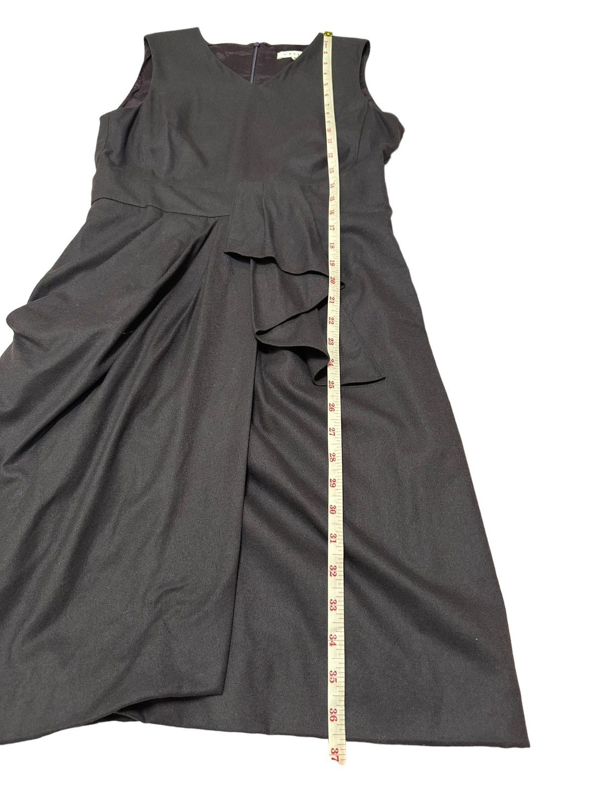 Celine CELINE | Lambswool Draped Macadam Sleeveless Dress Size S / US 4 / IT 40 - 10 Thumbnail