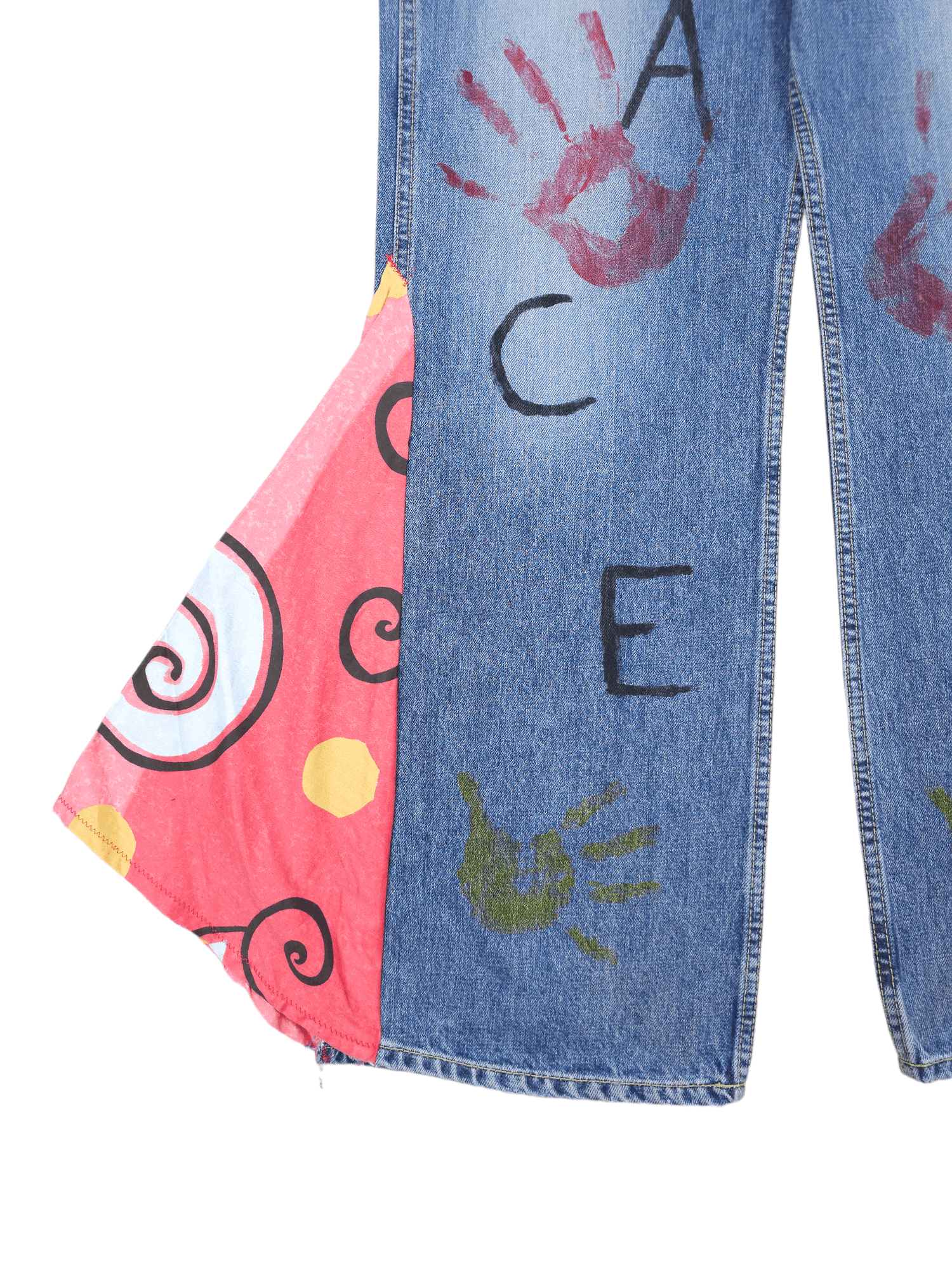 Big Star × Vintage 💎 Size 34/32 80's Hippie Big Star Crazy Blue Flared Jeans Size US 34 / EU 50 - 6 Thumbnail