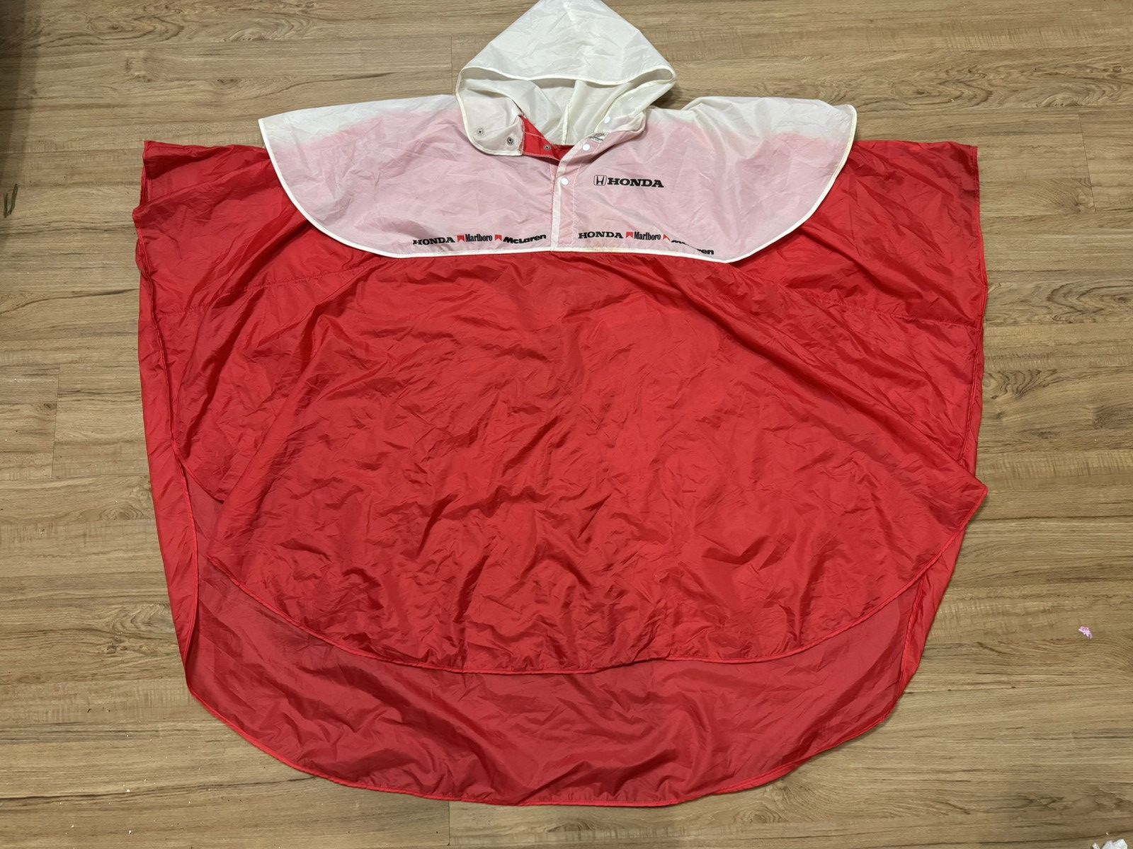 Image of Formula Uno x Honda Vintage Honda Mclaren Marlboro F1 Rain Coat in Red, Men's (Size 2XL)