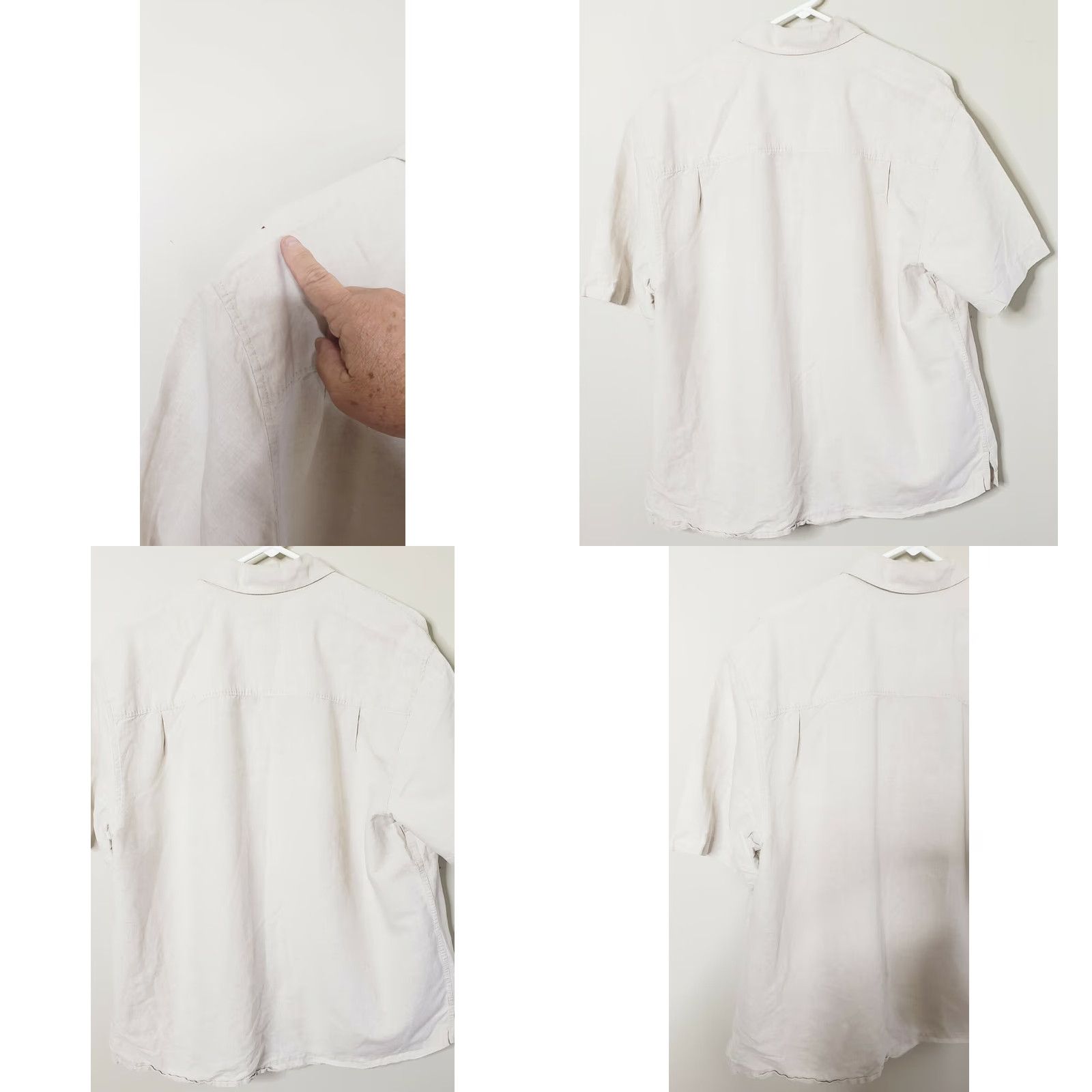 Madison Madison Clothing Co. Shirt XL Beige Linen-Cotton Short Sleeve Button Down Mens Regular Collar Size US XL / EU 56 / 4 - 8 Thumbnail