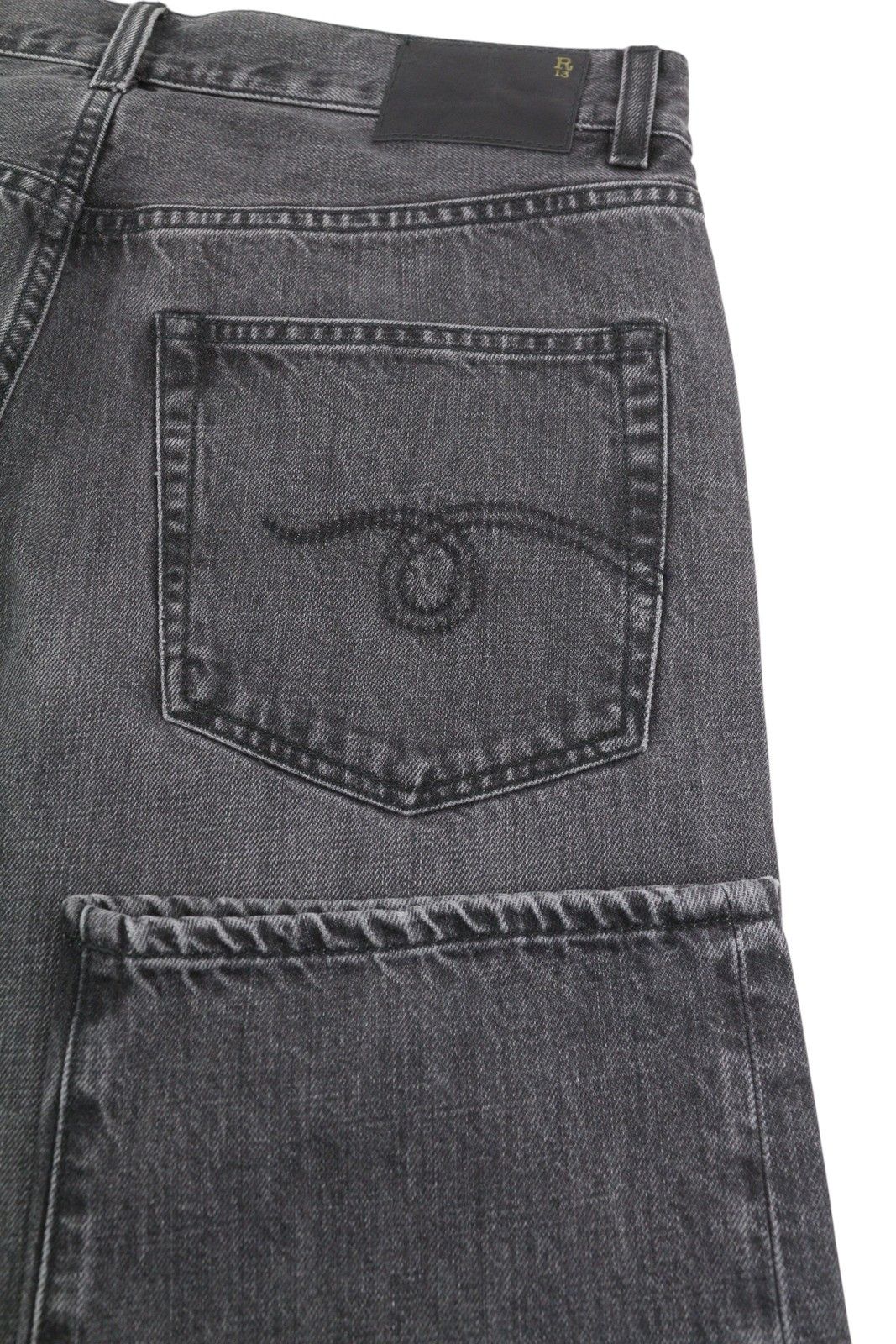 R13 BOYFRIEND 27 Wilson Black Whiskers Faded Ankle PS25 86678 Size 27" / US 4 / IT 40 - 5 Thumbnail
