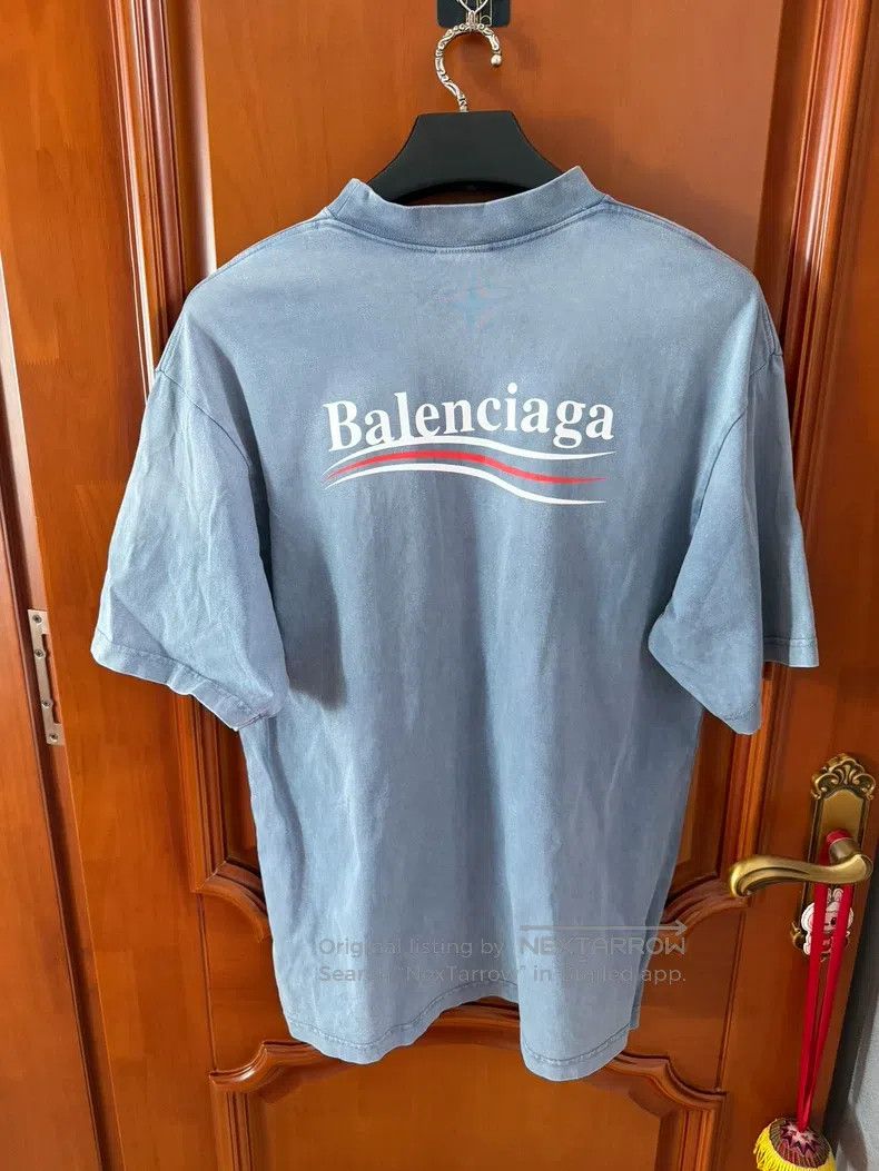 Balenciaga Balenciaga Misty Blue Cola Print Short Sleeve XS Size Size US XS / EU 42 / 0 - 2 Thumbnail