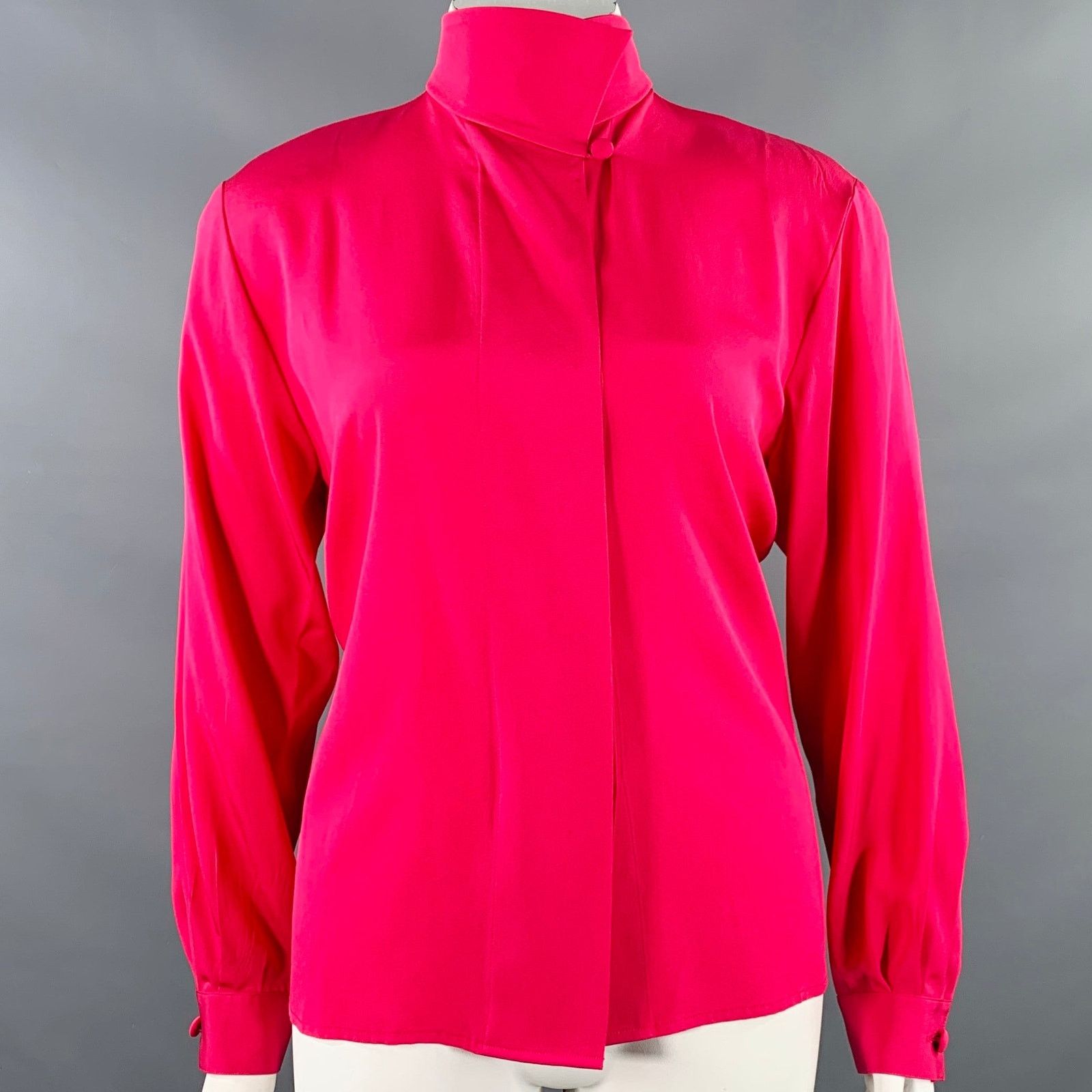 Dior CHRISTIAN DIOR Size 14 Pink Fuchsia Silk Padded Dress Top Size XL / US 12-14 / IT 48-50 - 1 Thumbnail