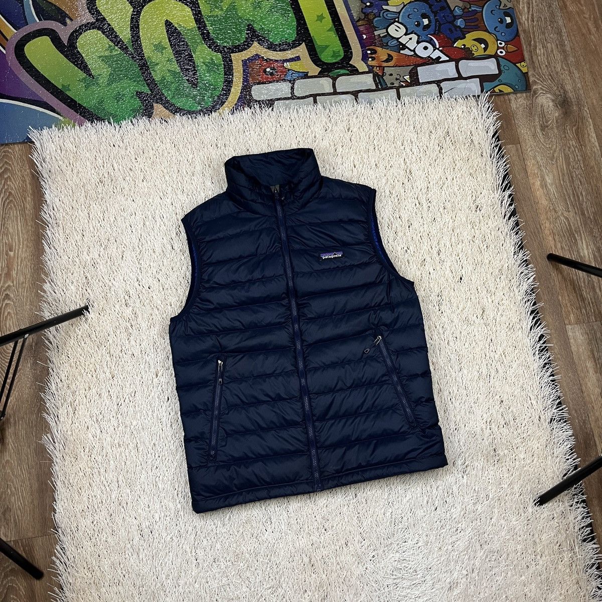 Patagonia Down Sweater Vest Men’s Blue Puffer Full Zip Goose