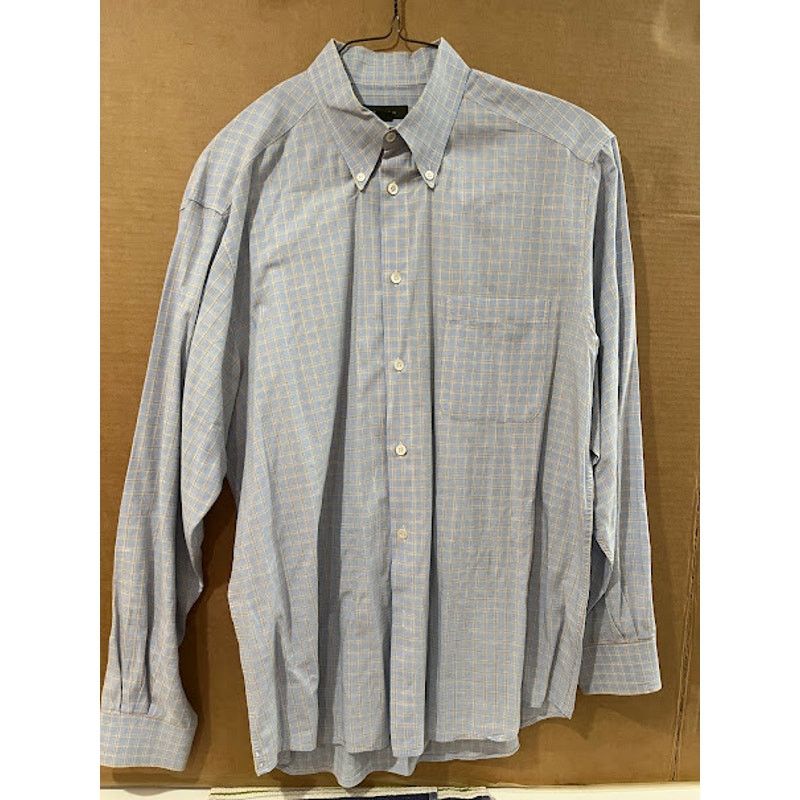 Ermenegildo Zegna VTG Ermenegildo Zegna Shirt Light Blue Plaid Button Down XL Size US XL / EU 56 / 4 - 1 Thumbnail