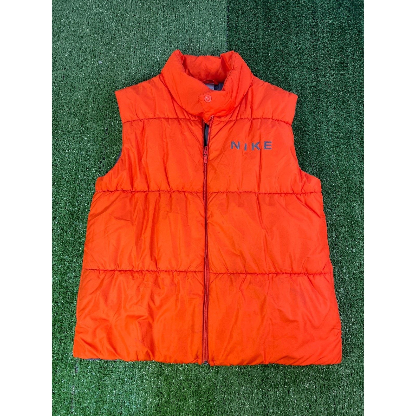 Nike Nike Womens Puffer Vest Orange Full Zip Jacket Logo S/M Size M / US 6-8 / IT 42-44 - 1 Thumbnail