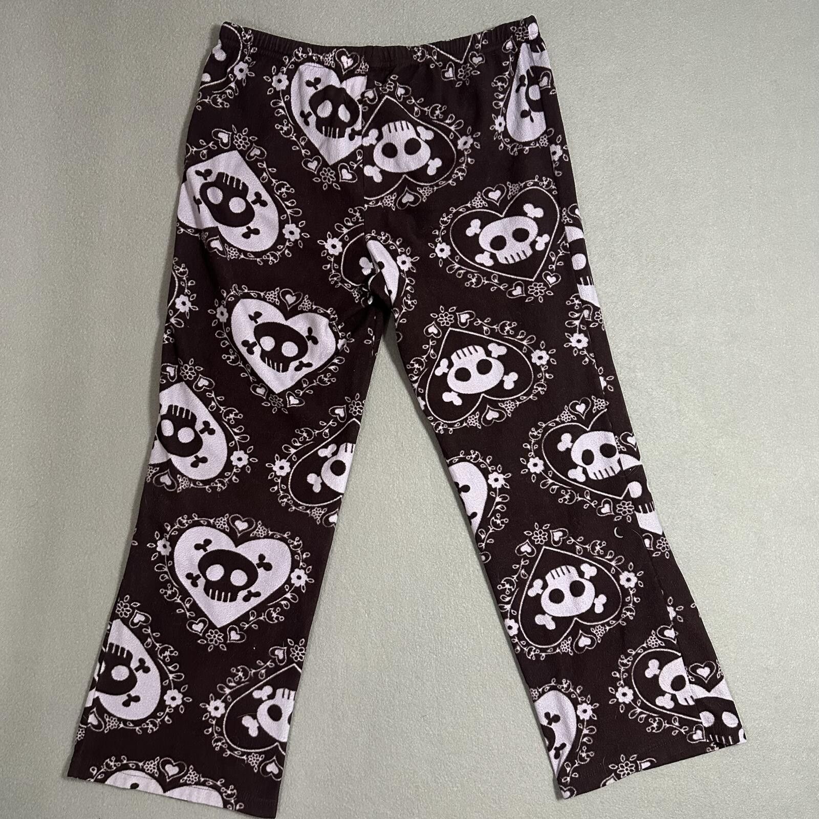 Other Women’s Pajama Pants Brown White Skull Pattern Y2K Size ONE SIZE - 2 Thumbnail