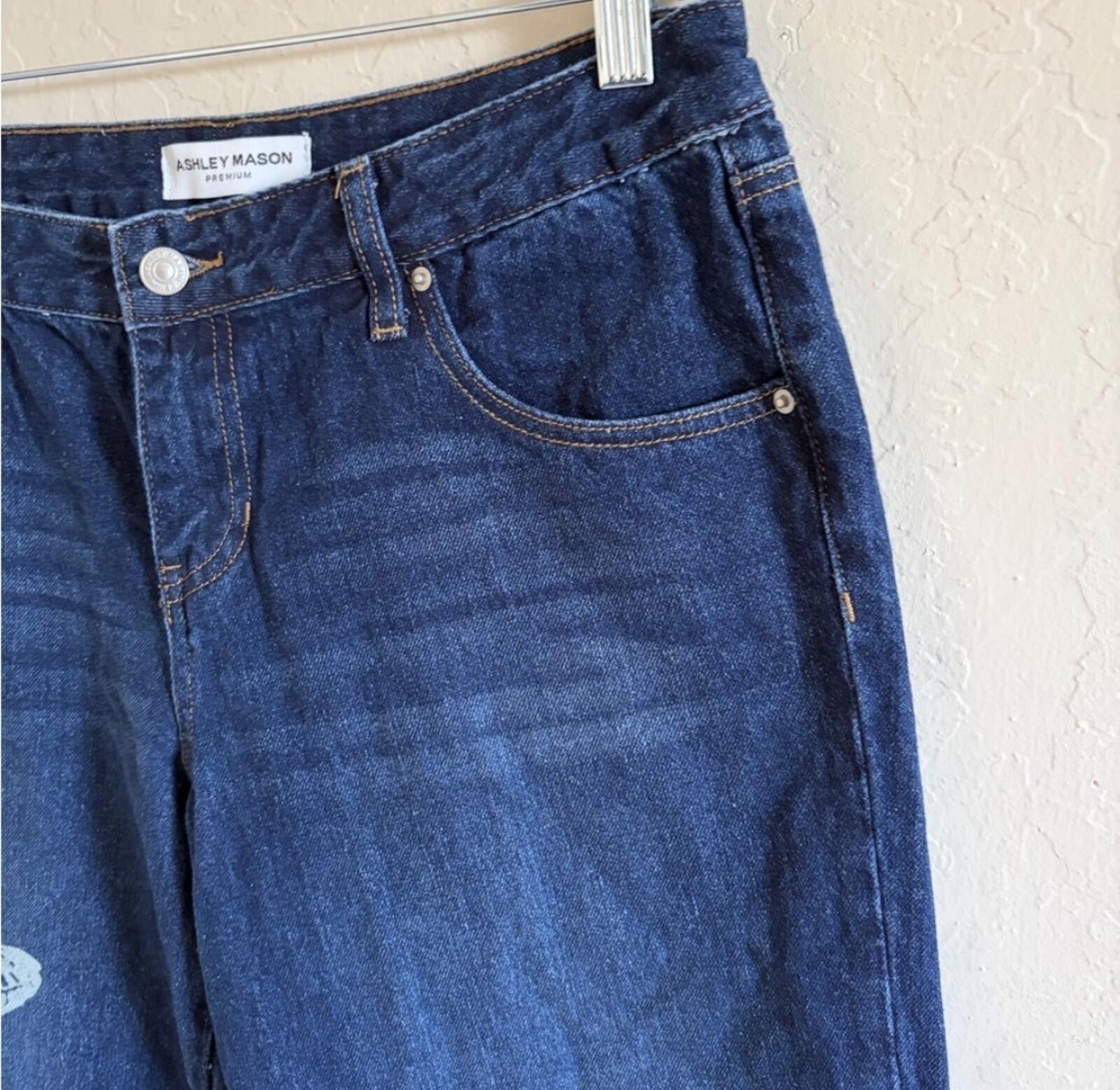 Other Ashley Mason Dark Blue Snake Pattern Women's Jeans Size 30" / US 8 / IT 44 - 3 Thumbnail