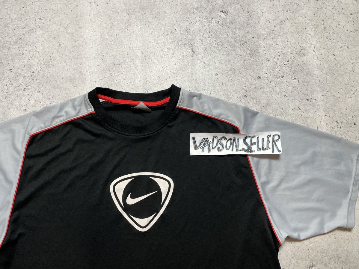 Nike × Vintage Vintage Nike Big Swoosh Logo Drill T-Shirt Y2K Size US XXL / EU 58 / 5 - 5 Thumbnail