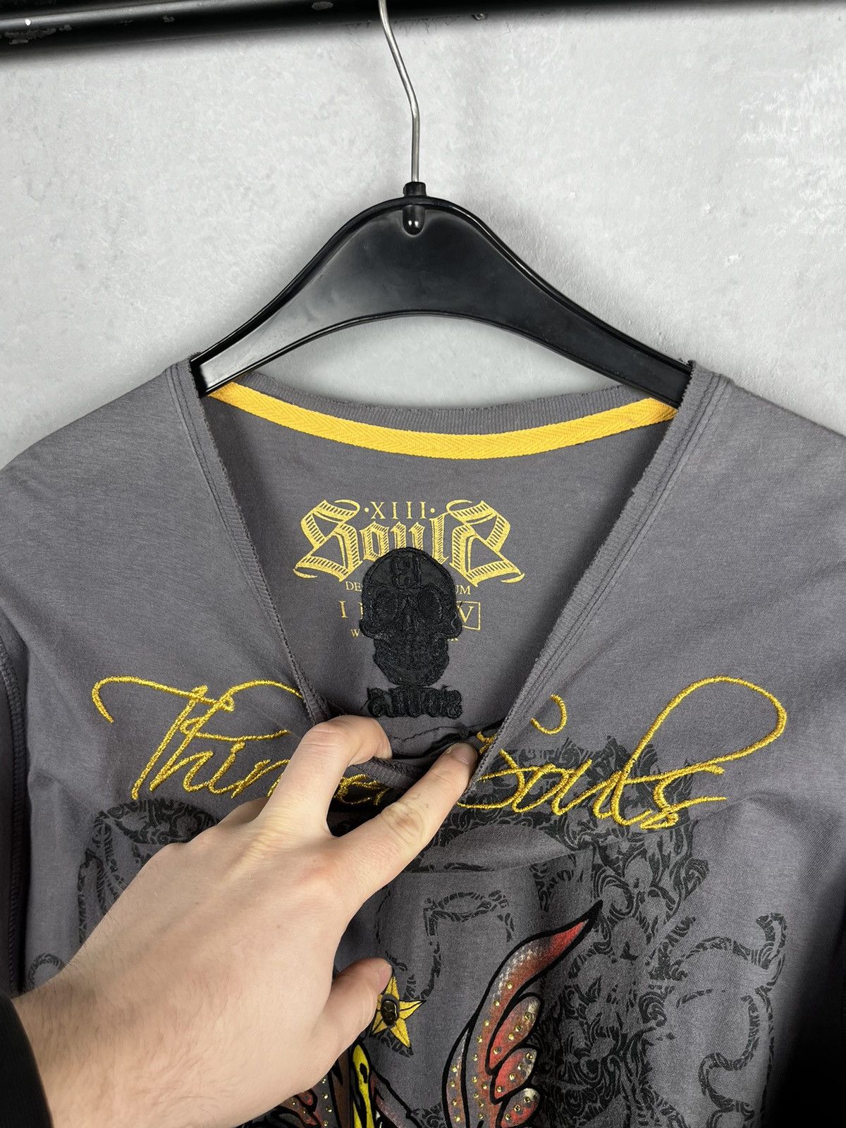 Designer × Vintage Skull t shirt Ed hardy style Size US XL / EU 56 / 4 - 10 Thumbnail