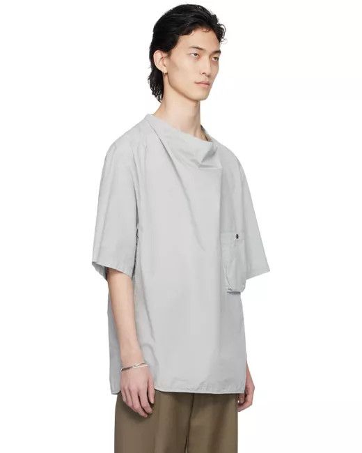 Lemaire o1s22i1n1024 Closed Short-Sleeved Shirt in Grey Size US L / EU 52-54 / 3 - 3 Thumbnail