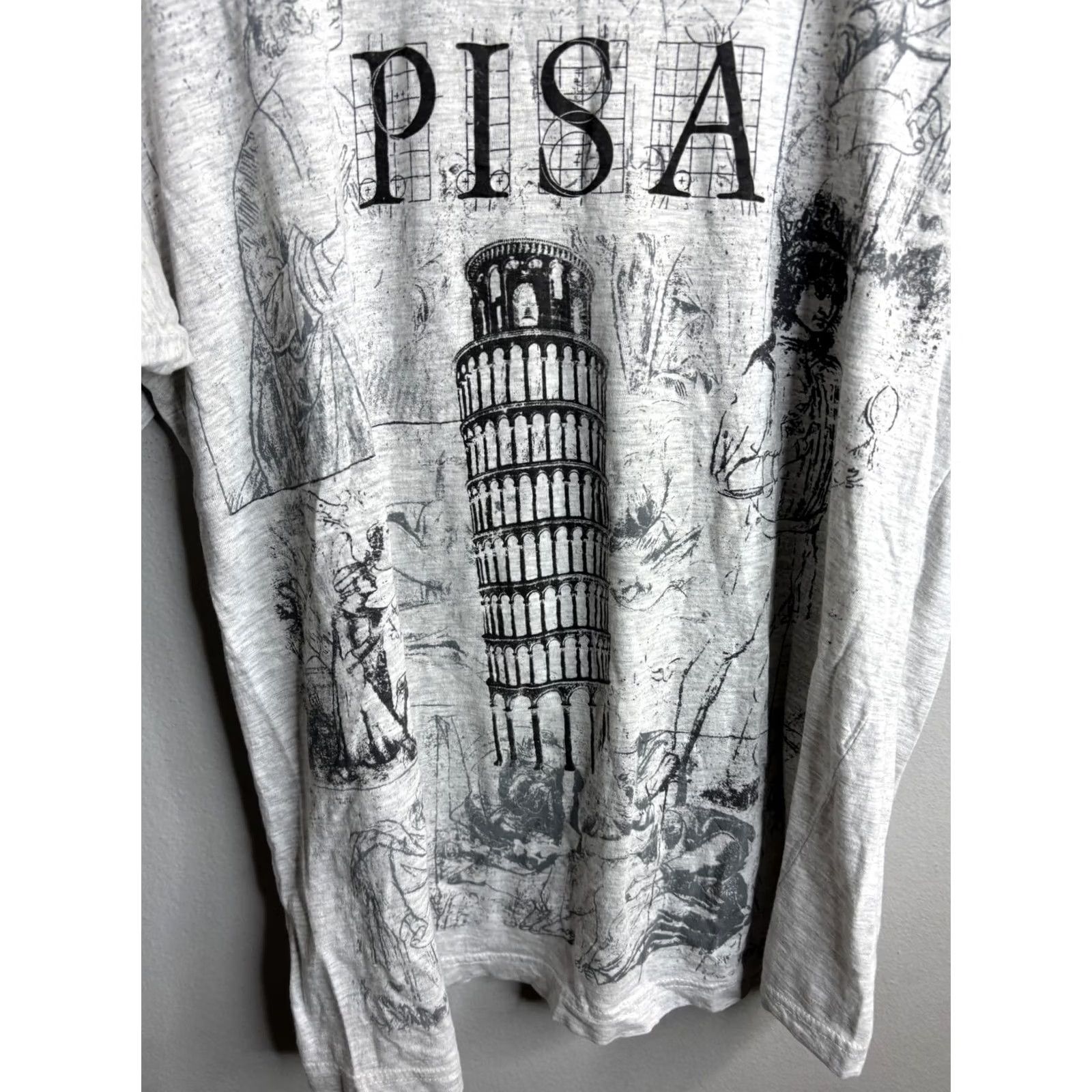 Vintage VINTAGE Pisa Shirt Mens Medium Gray Leaning Tower Italy Souvenir Graphic Tee 90s Size US S / EU 44-46 / 1 - 2 Thumbnail