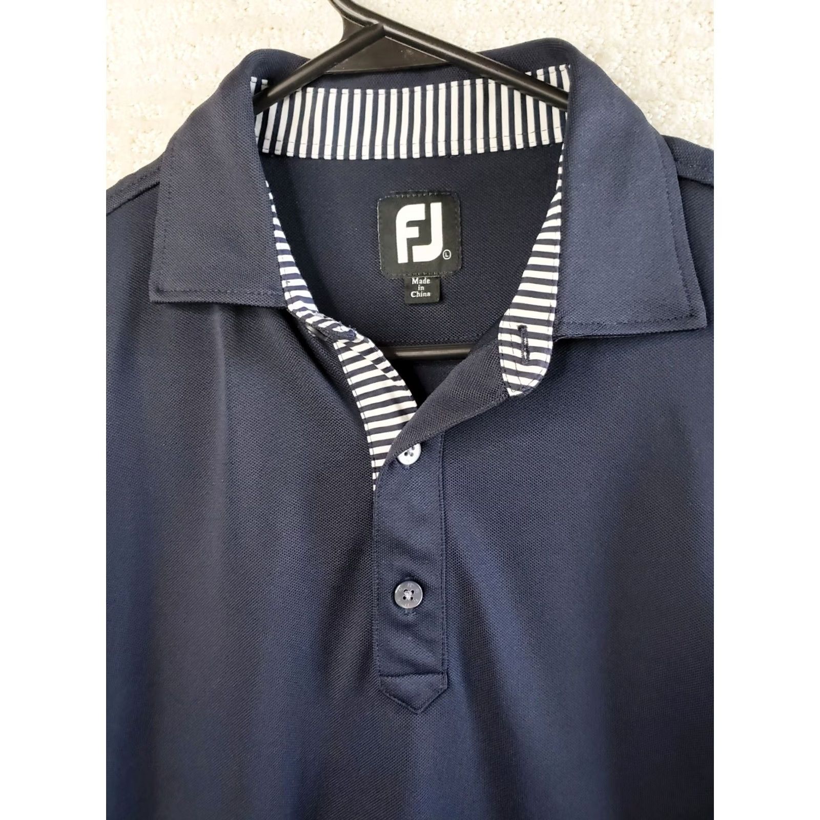Footjoy FOOTJOY Men's L Black Golf Polo Shirt Stretch Size US L / EU 52-54 / 3 - 4 Thumbnail