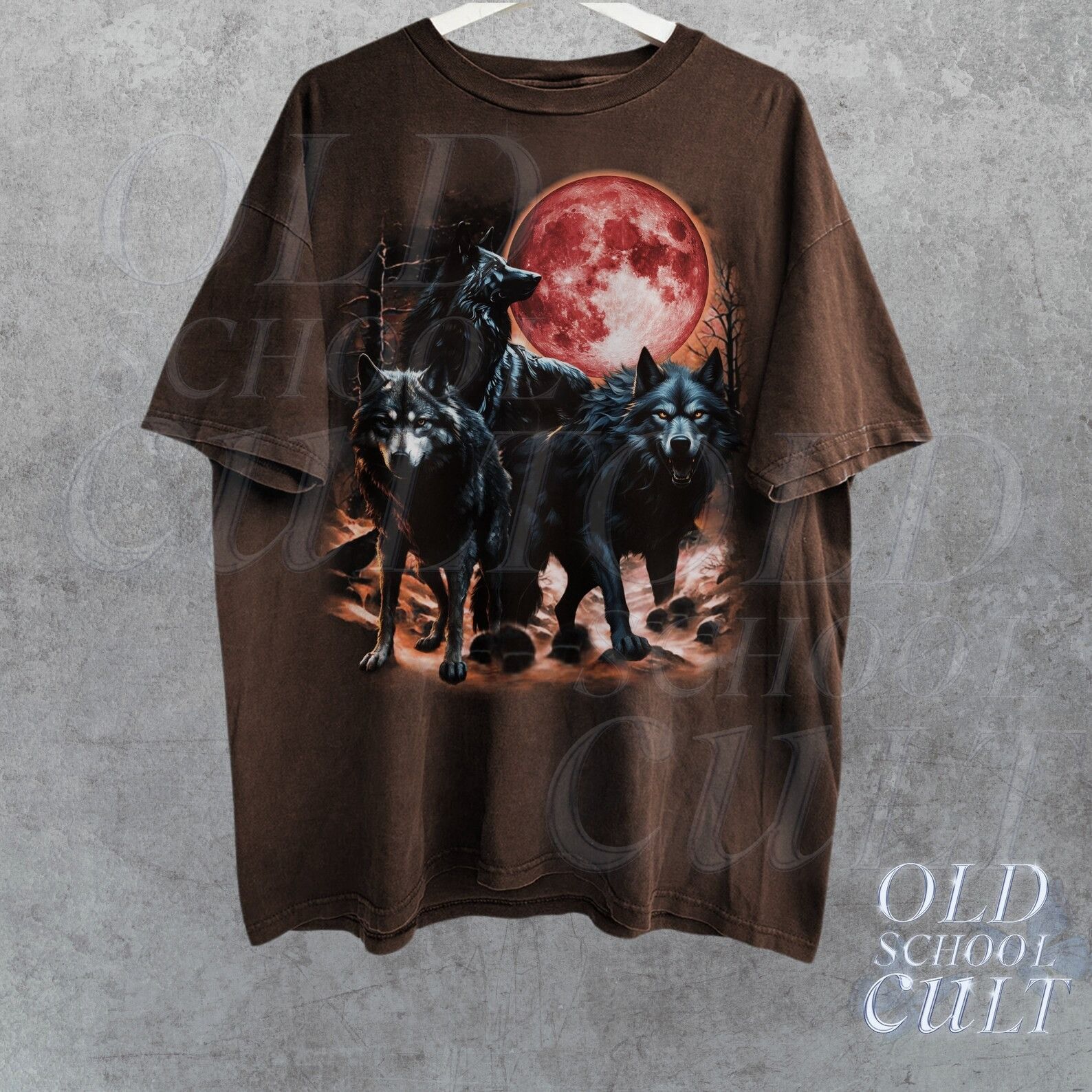 The Unbranded Brand Three Dark Wolves Vintage 90s Graphic Shirt Size US M / EU 48-50 / 2 - 2 Thumbnail