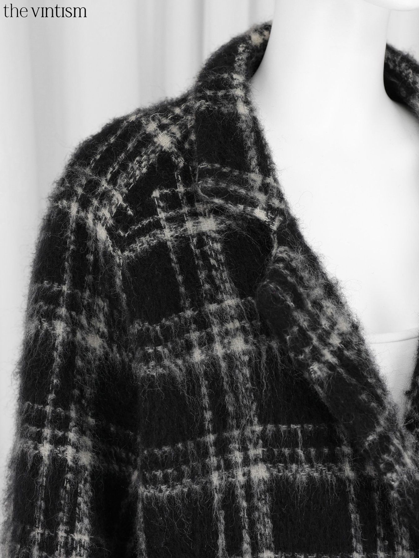 Ganni Ganni Grey Check Wool & Mohair Coat Scandi Oversized M/L Size M / US 6-8 / IT 42-44 - 6 Thumbnail