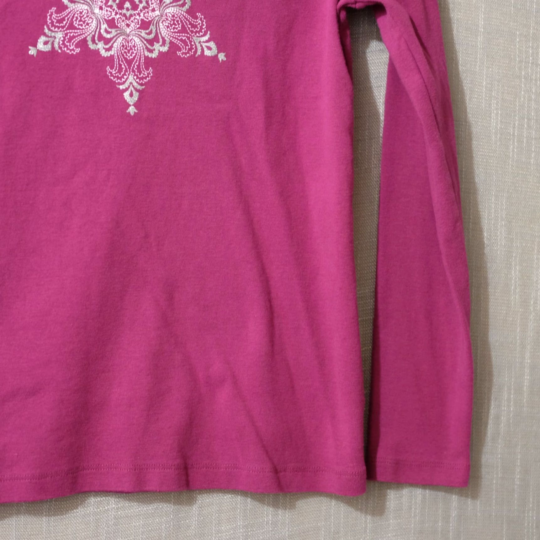 Vintage White Stag Longsleeve Top Floral Raspberry 100% Cotton Women's M Shirt Casual Sleeve Knit T-Shirt NO Size M / US 6-8 / IT 42-44 - 4 Thumbnail