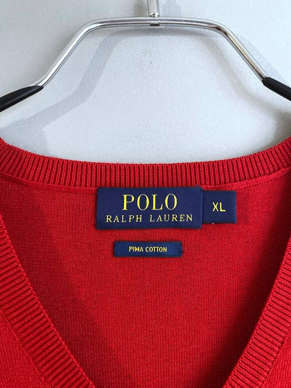 Polo Ralph Lauren Polo Ralph Lauren Men's V-Neck Red Knit Jumper Sweater, XL Size US XL / EU 56 / 4 - 14 Thumbnail