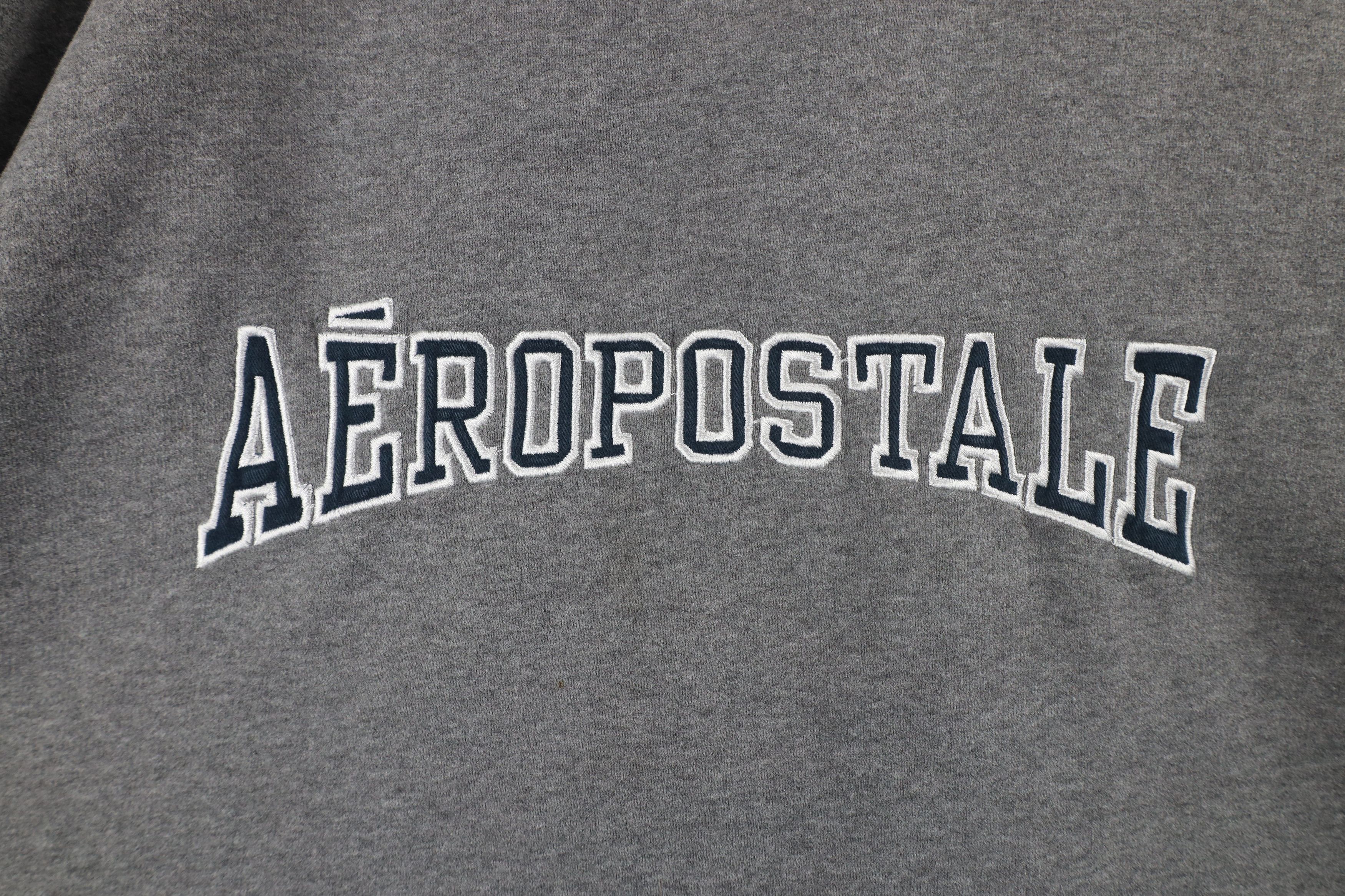 Aeropostale × Vintage Vintage 90s Y2K Aeropostale Spell Crewneck Sweatshirt Gray Size US XXL / EU 58 / 5 - 4 Thumbnail