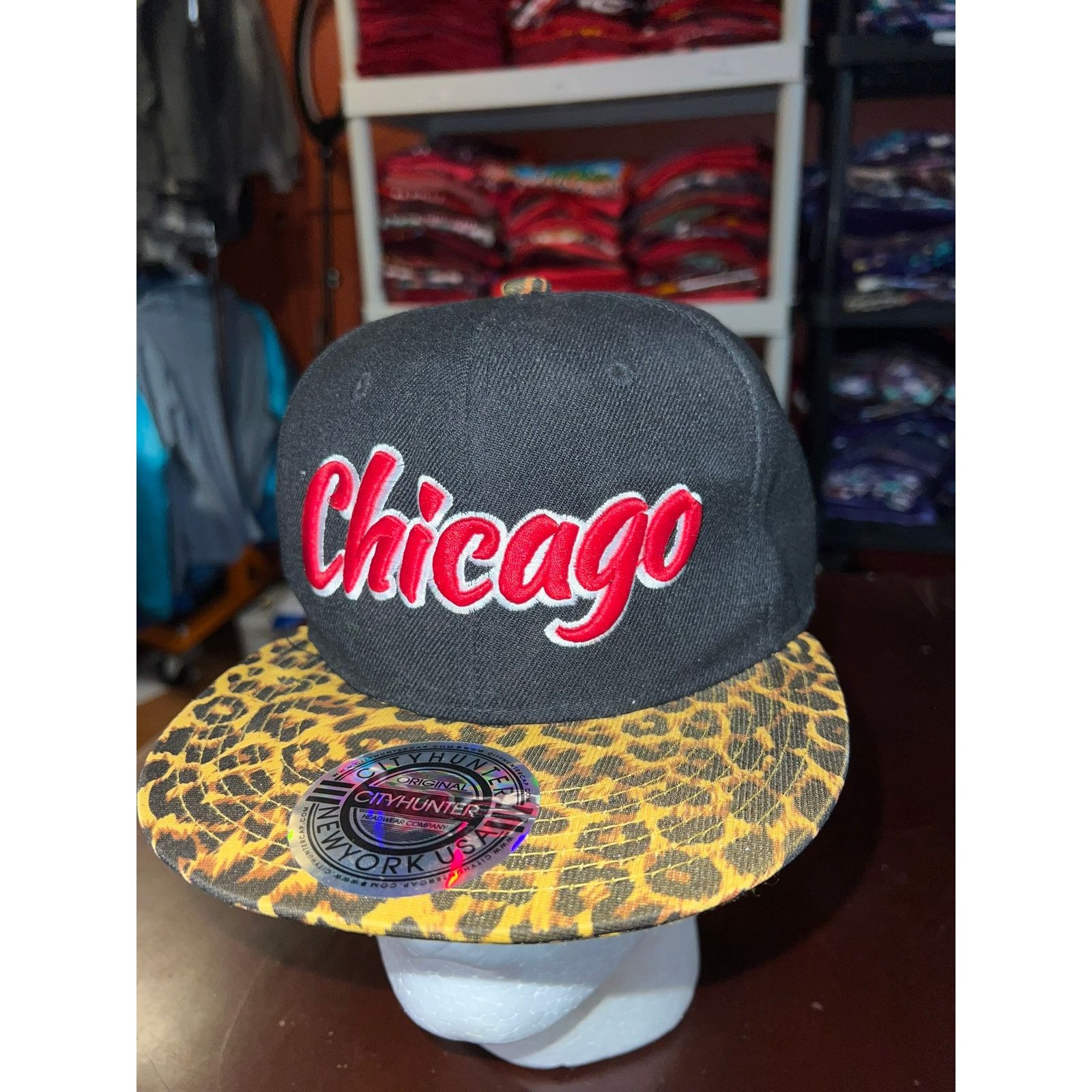 City Hunter Chicago Hat City Hunter Original Black Snapback Cap Headwear Size ONE SIZE - 3 Thumbnail