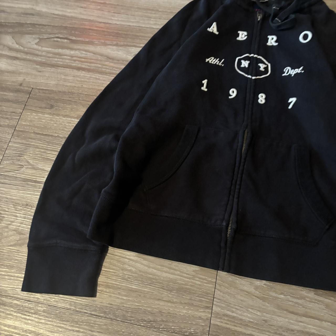 Aeropostale Crazy Vintage Y2K/2000s Cute Black Aeropostale Zip Up Hoodie! Size M Size M / US 6-8 / IT 42-44 - 3 Thumbnail