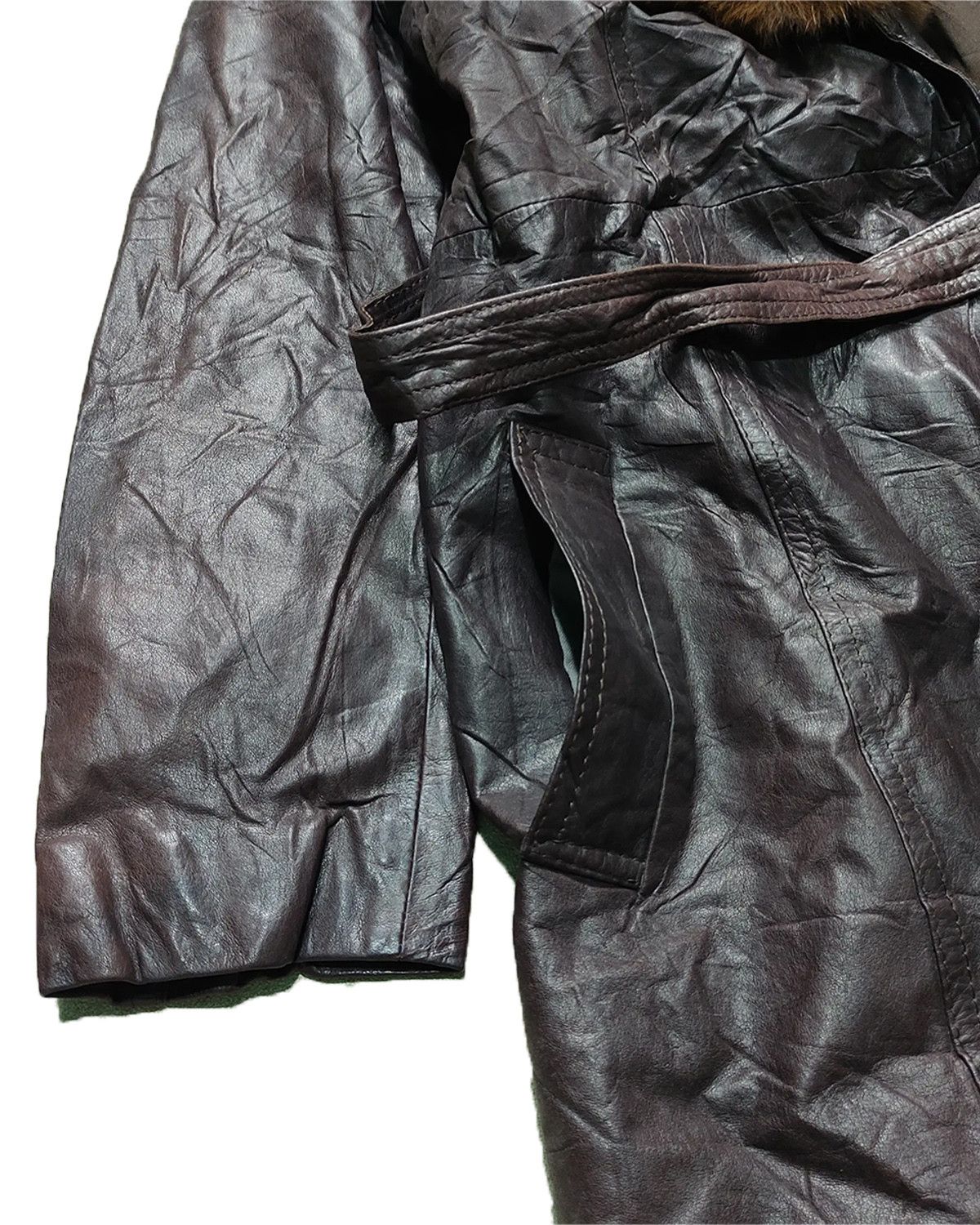 Leather Vintage 80s/90s Leather Fur Coat – Japanese Brand Size US S / EU 44-46 / 1 - 8 Thumbnail