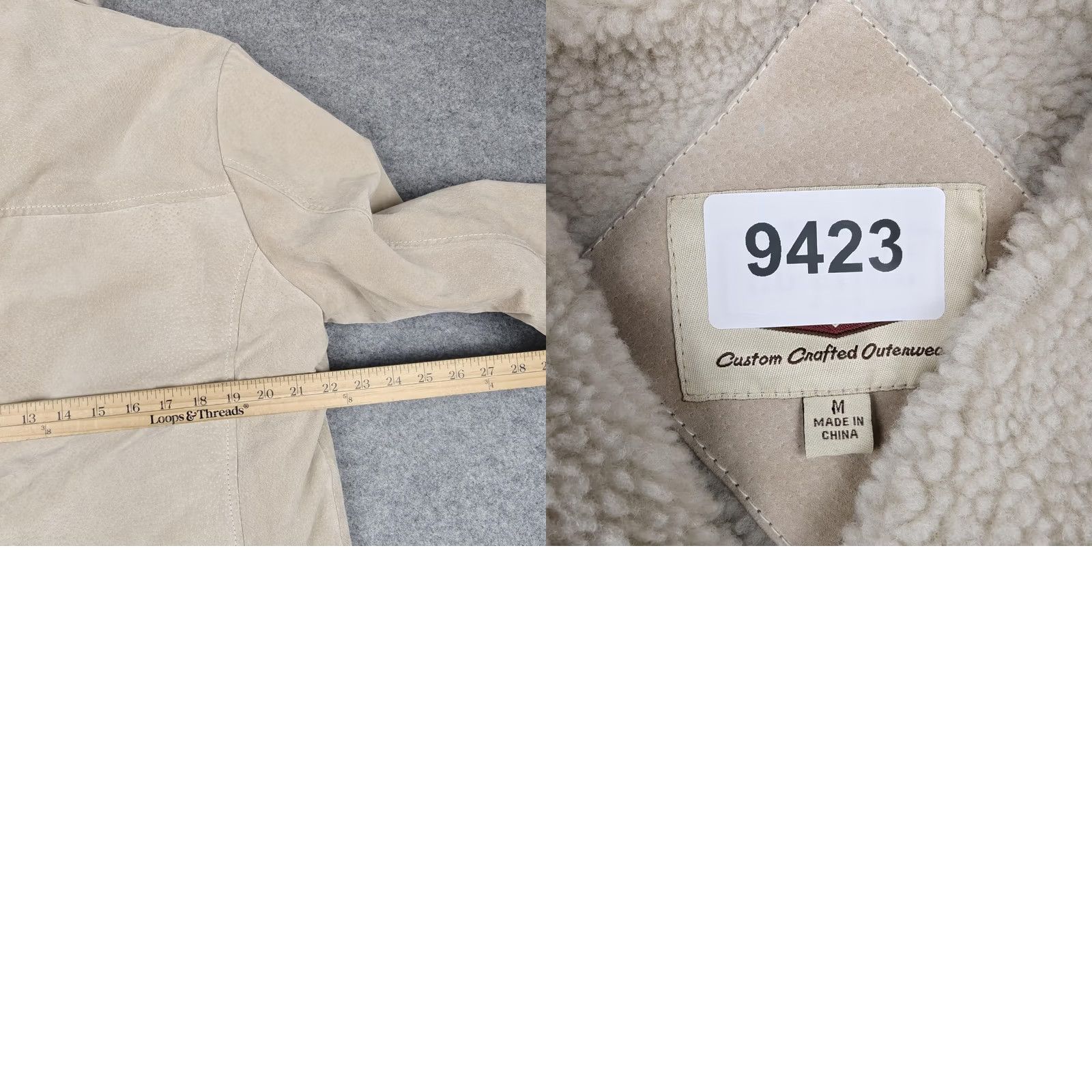 Vintage BC Ethic Jacket Mens Medium Beige Leather Bomber Sherpa Lined Western Snap Size US M / EU 48-50 / 2 - 9 Thumbnail