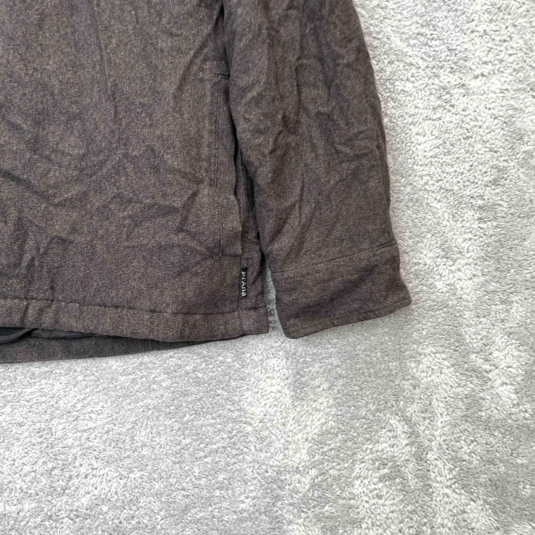 Prana Prana Jacket Mens L Gray Quilted Flannel Lined Cotton Snap Front Hiking Coat Coa t Short Pockets Size US L / EU 52-54 / 3 - 6 Thumbnail