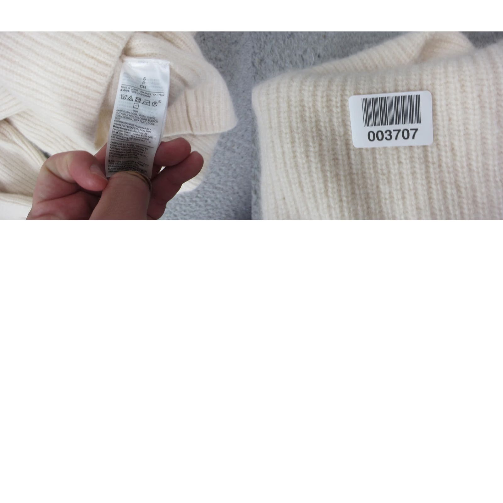 Banana Republic Banana Republic Sweater Womens Small Creme 100% Cashmere Turtleneck Ribbed Size S / US 4 / IT 40 - 9 Thumbnail