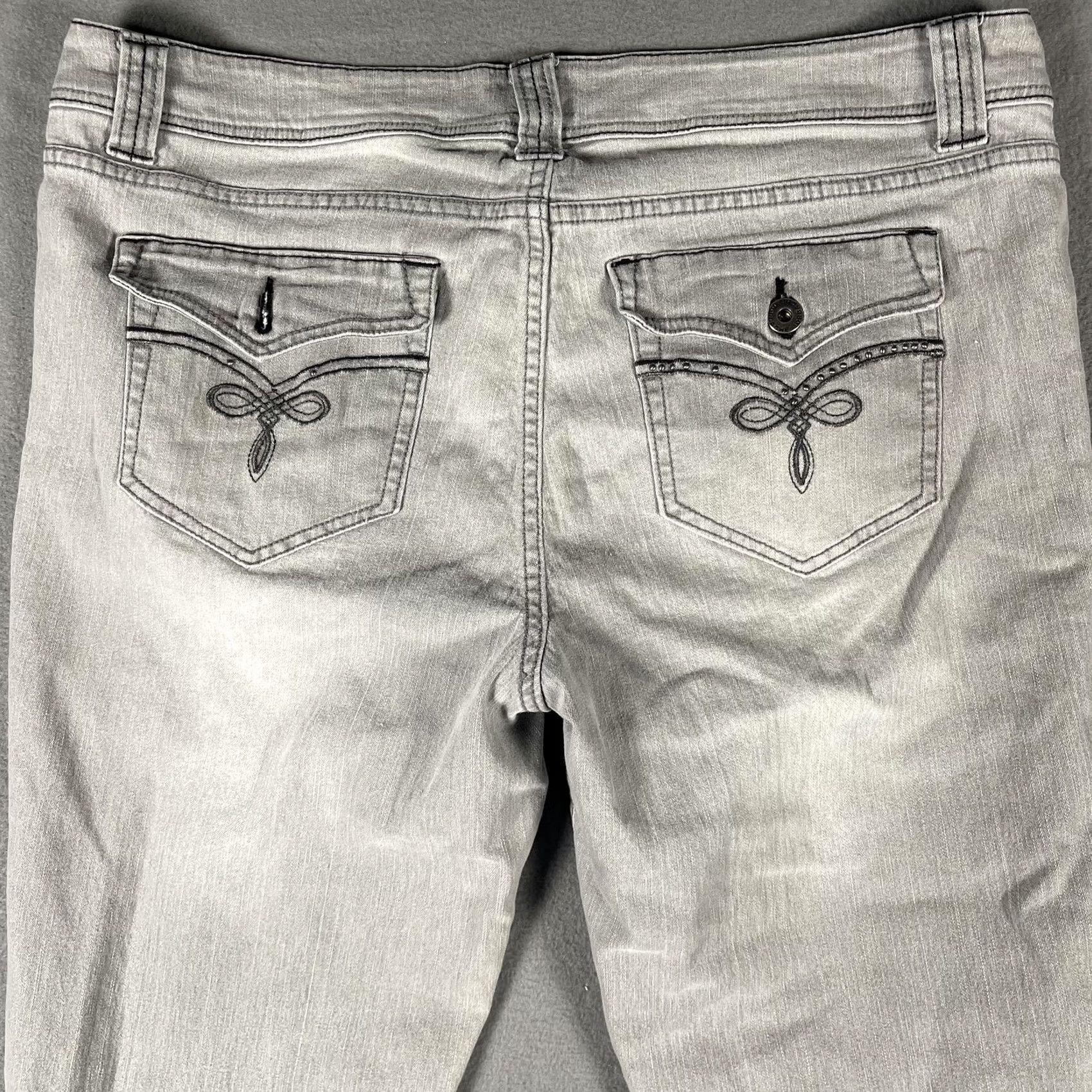 Jordache Jordache Jeans Womens 14 Gray Bootcut Stretch Embroidered Pocket Casual Pants Size 36" / US 14 / IT 50 - 4 Thumbnail