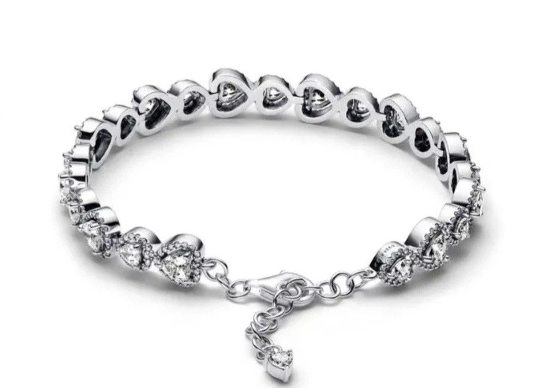 pandora PANDORA HALO HEARTS STERLING SILVER BRACELET SIZE 18 Size ONE SIZE - 5 Thumbnail