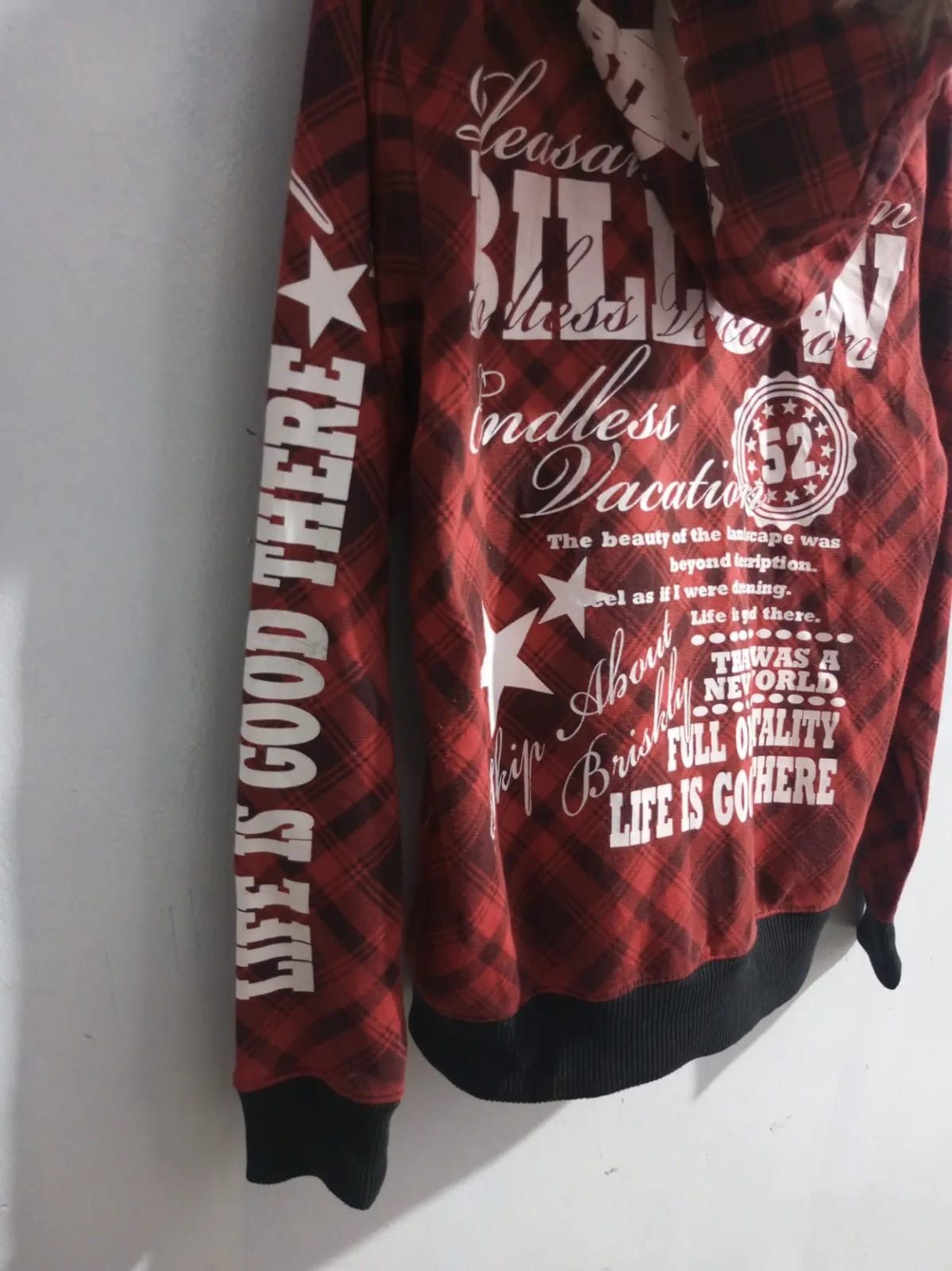 Japanese Brand G-dept tartan spellout fur hoodie Size US M / EU 48-50 / 2 - 7 Thumbnail