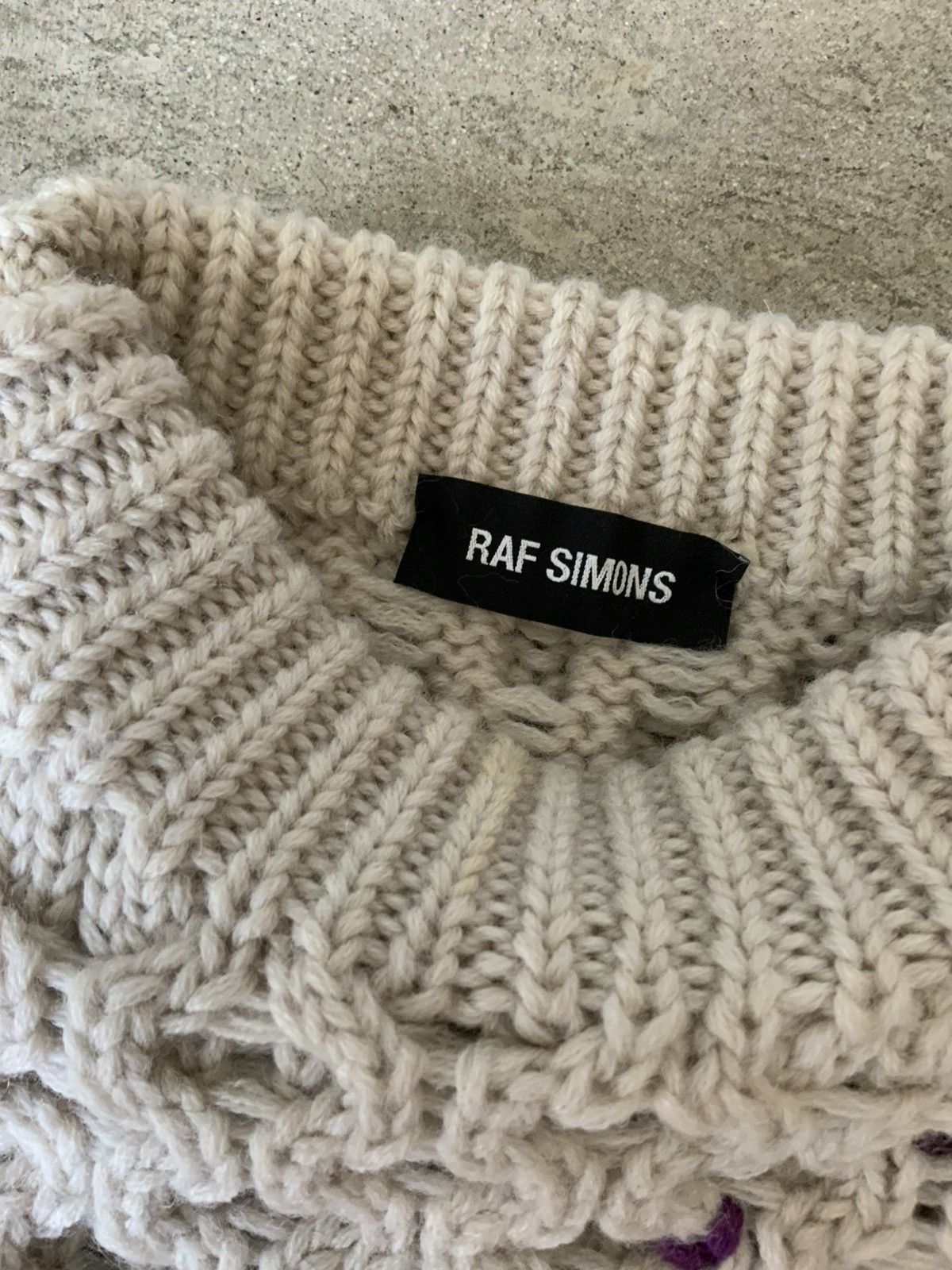 Raf Simons ARCHIVE RAF SIMONS OVERSIZED CABLE KNIT WOOL KNIT SWEATER Size US L / EU 52-54 / 3 - 4 Thumbnail