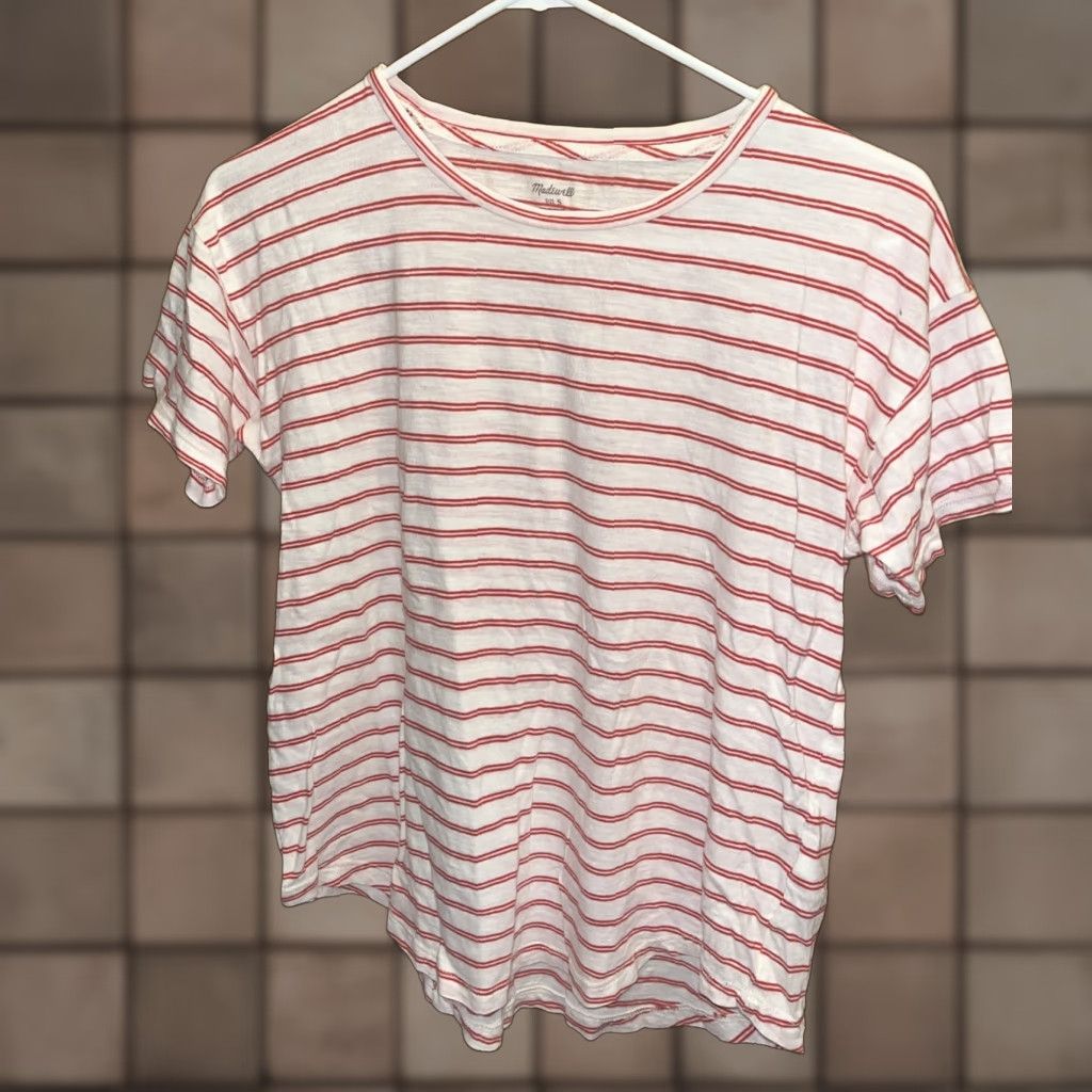 Madewell Madewell Women's T-Shirt Small Cotton Organic Jersey Striped Pullover Casual Travel Workwear Size S / US 4 / IT 40 - 1 Thumbnail