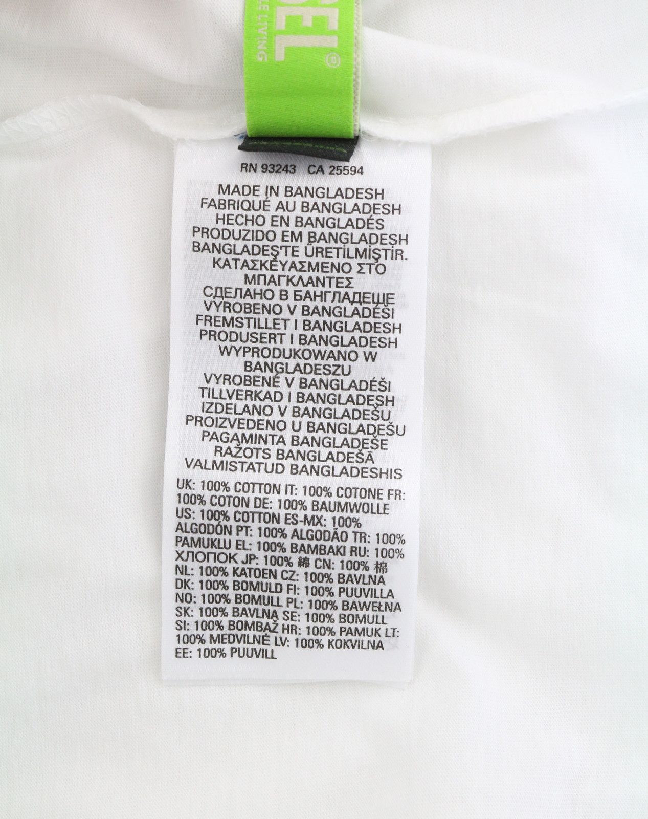Diesel T-DIEGOS-LS-K27 XL White Cotton Logo T-Shirt 40990 Size US XL / EU 56 / 4 - 8 Thumbnail