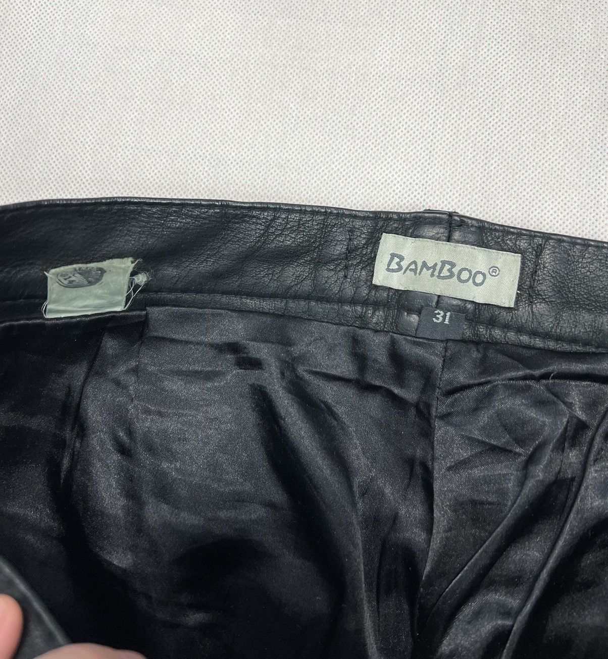 Vintage Heavy Leather Pants BamBoo black vintage Size US 31 - 3 Thumbnail