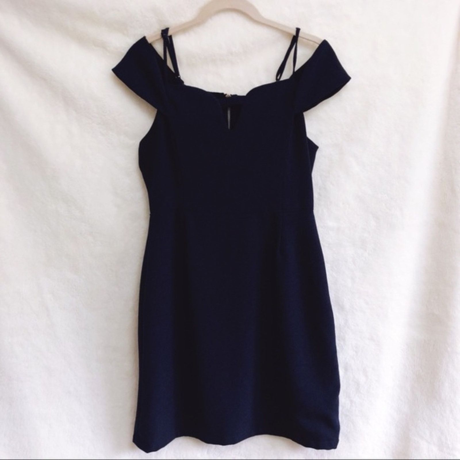 Other Storee Navy Blue Off-Shoulder Zip-Up Formal Dress Size M / US 6-8 / IT 42-44 - 1 Thumbnail