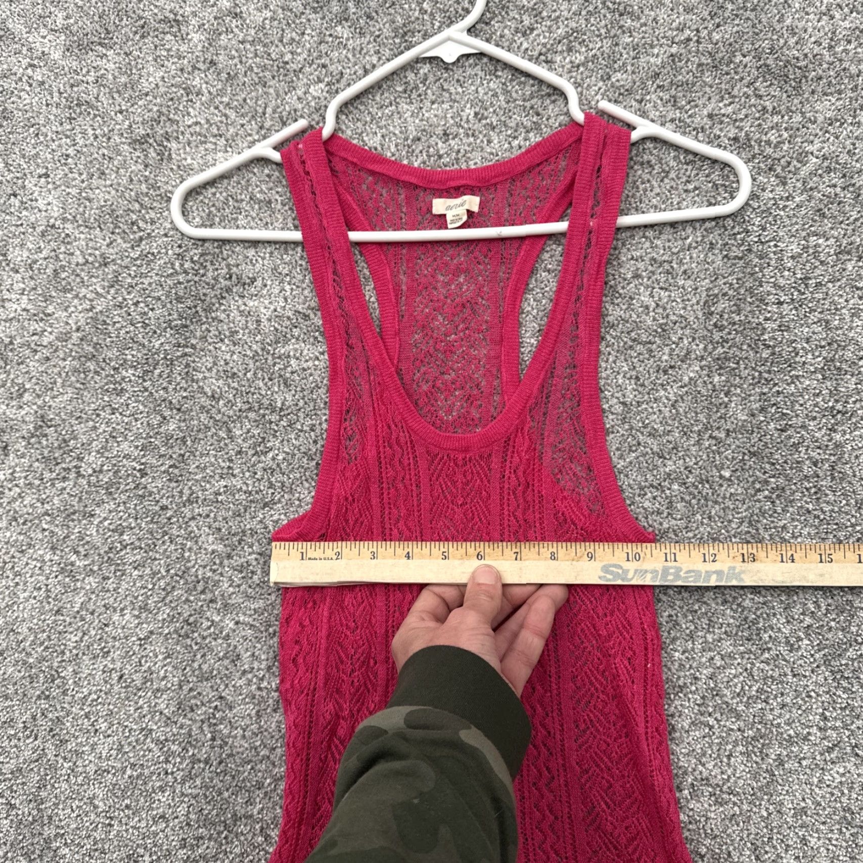 Vintage Aerie Tank Top Women M Pink Linen Rayon Crochet Sheer Boho Fairy Cottage Festival 90s? Size M / US 6-8 / IT 42-44 - 3 Thumbnail