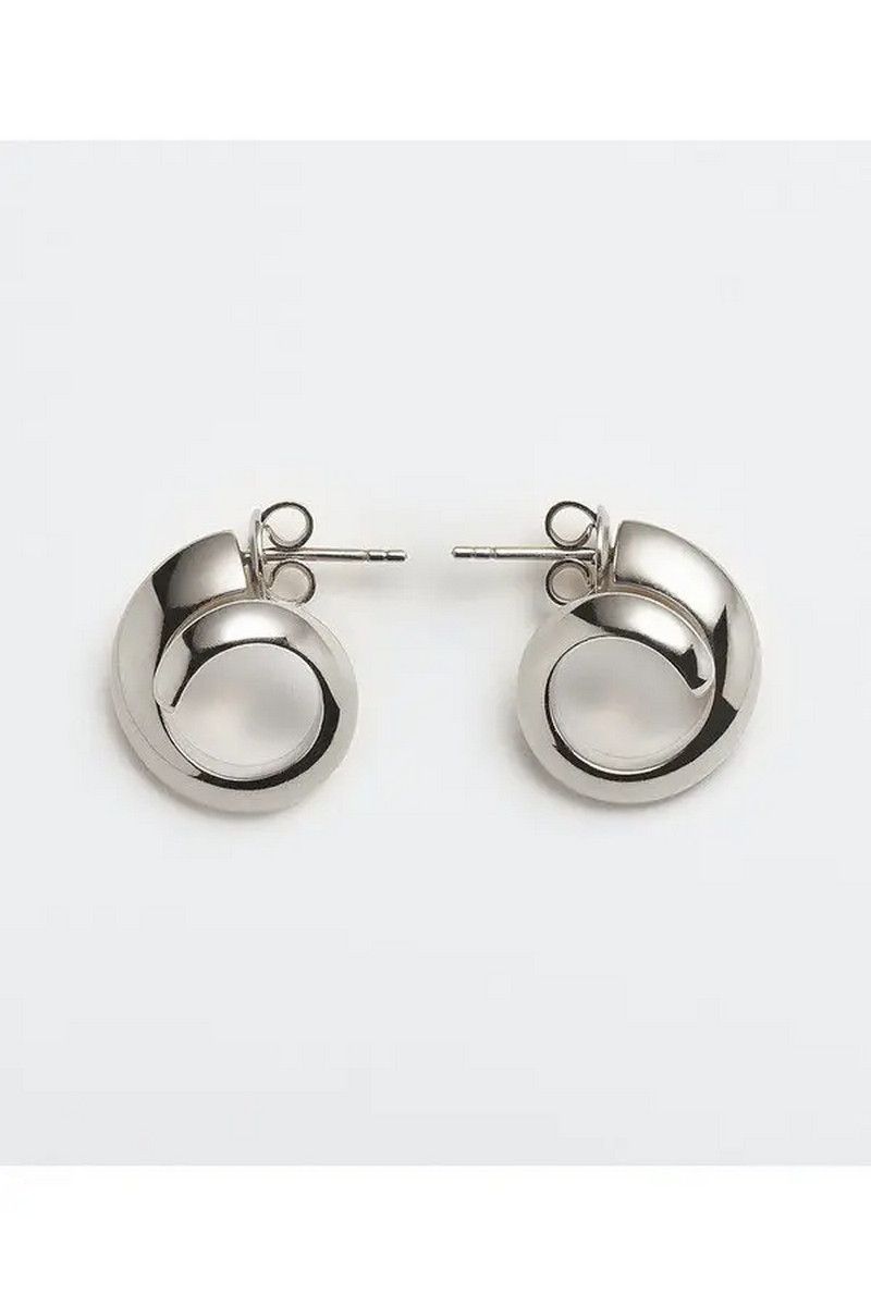 Bottega Veneta BOTTEGA VENETA Spiral Sterling silver hoop earrings Italy q Size ONE SIZE - 1 Thumbnail