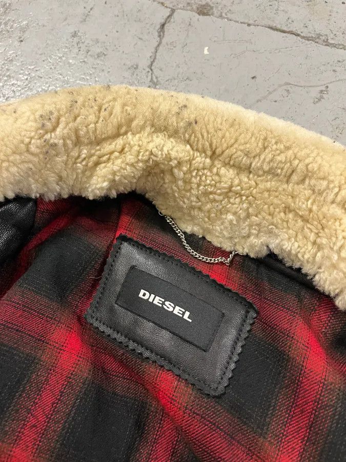 Diesel FW2017 Diesel Multi Zip Shearling Collar Black Leather Jacket Size US L / EU 52-54 / 3 - 11 Thumbnail