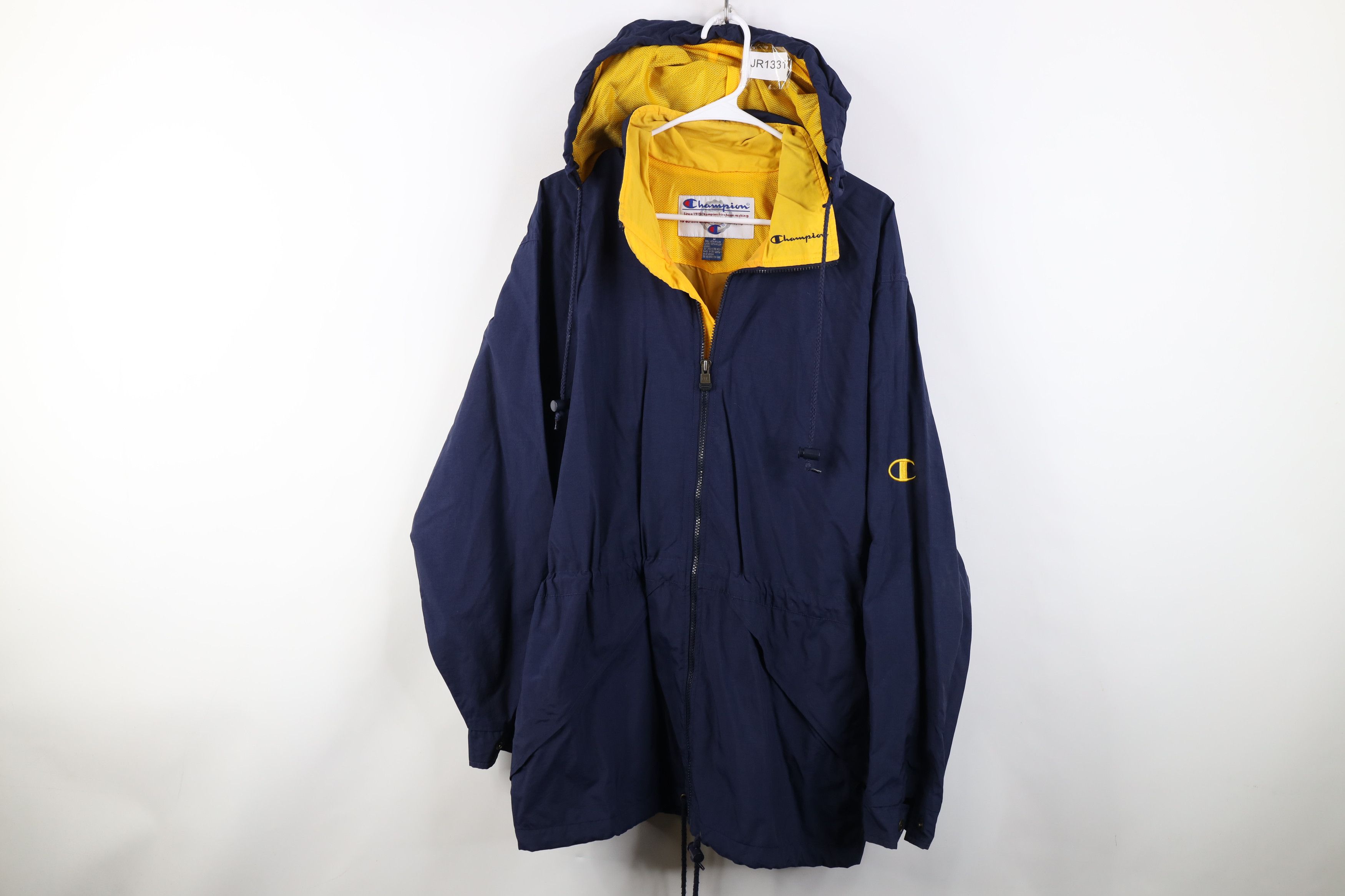 Champion Vintage 90s Champion Hooded Windbreaker Parka Jacket Blue Size US M / EU 48-50 / 2 - 1 Thumbnail