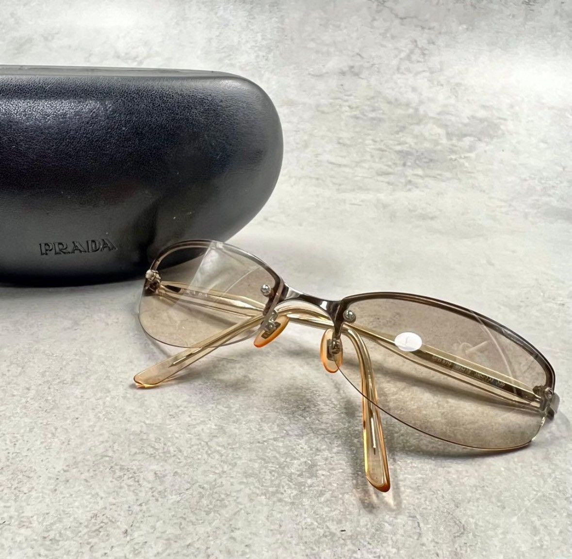 Prada 00s PRADA Sunglasses Half rim Sport Metal Frame Shield Wrap Size ONE SIZE - 5 Thumbnail