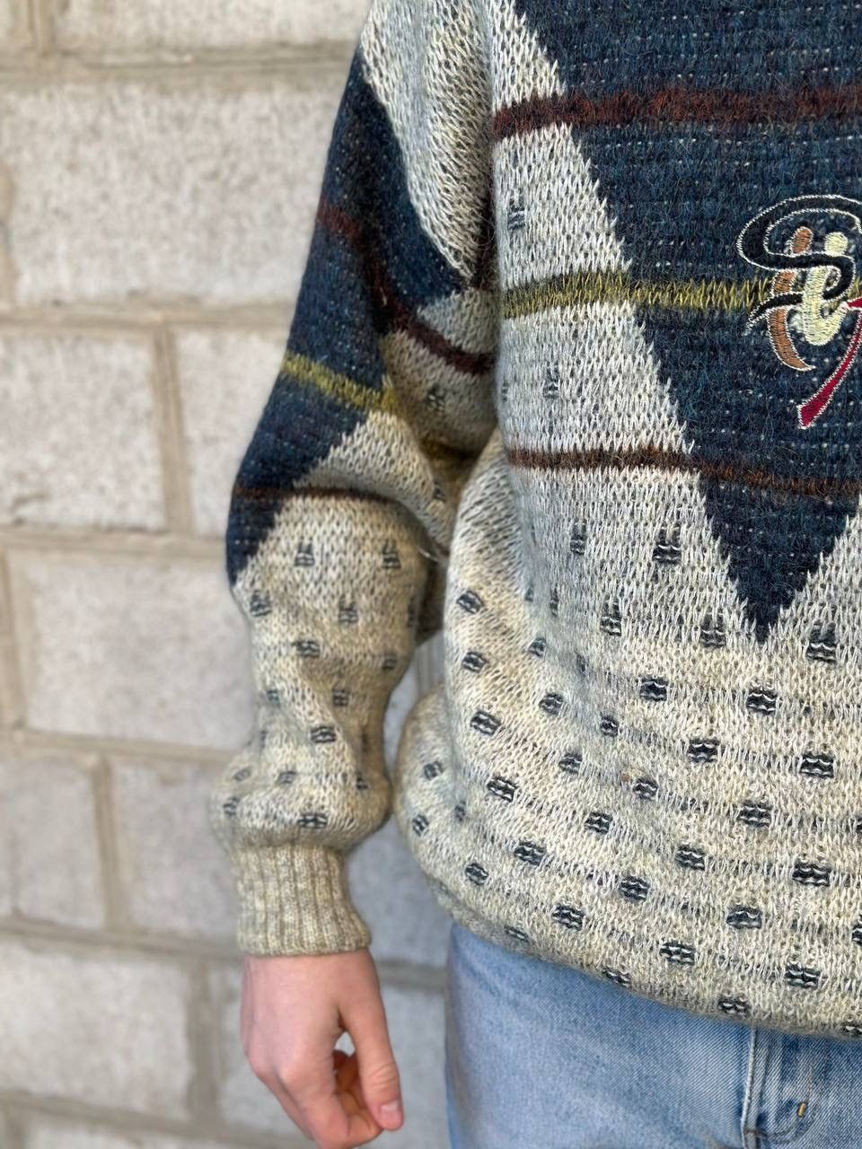 Aran Isles Knitwear Vintage Pattern Knit Sweater Abstract Coogi Style 90s Retro Size US L / EU 52-54 / 3 - 5 Thumbnail