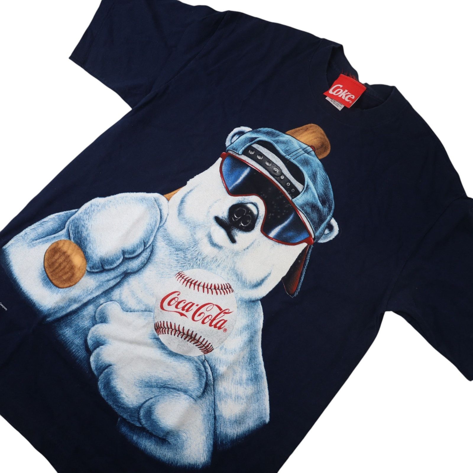 Coca Cola × Vintage Vintage Coca Cola Polar Bear Graphic T Shirt Size US L / EU 52-54 / 3 - 2 Thumbnail