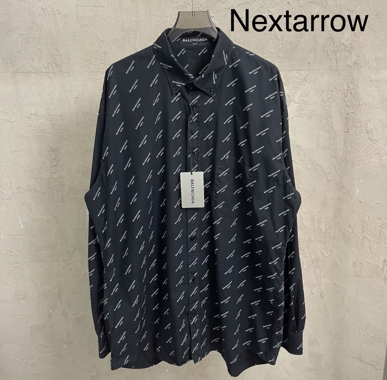 Balenciaga Balenciaga Long Sleeve Shirt in Black with Full Logo shirt Size US M / EU 48-50 / 2 - 1 Thumbnail