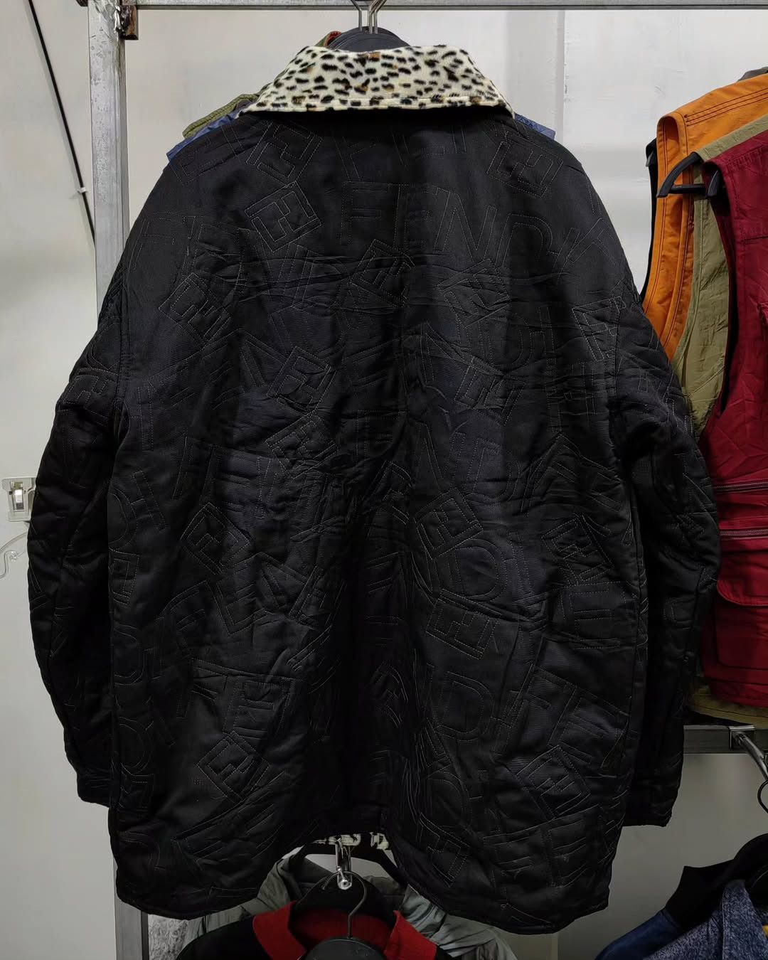 reversible Fendi leopard logo all over print jacket