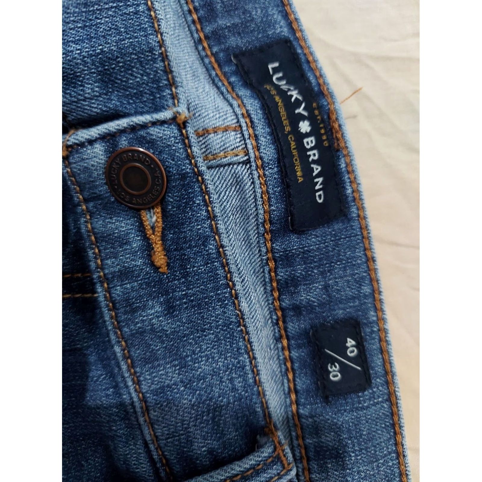 Lucky Brand VINTAGE? Lucky Brand 221 Jeans 40x30 Denim Pants Stretch Straight Mens Blue 40 Regular Jeans Mens Size US 40 / EU 56 - 6 Thumbnail