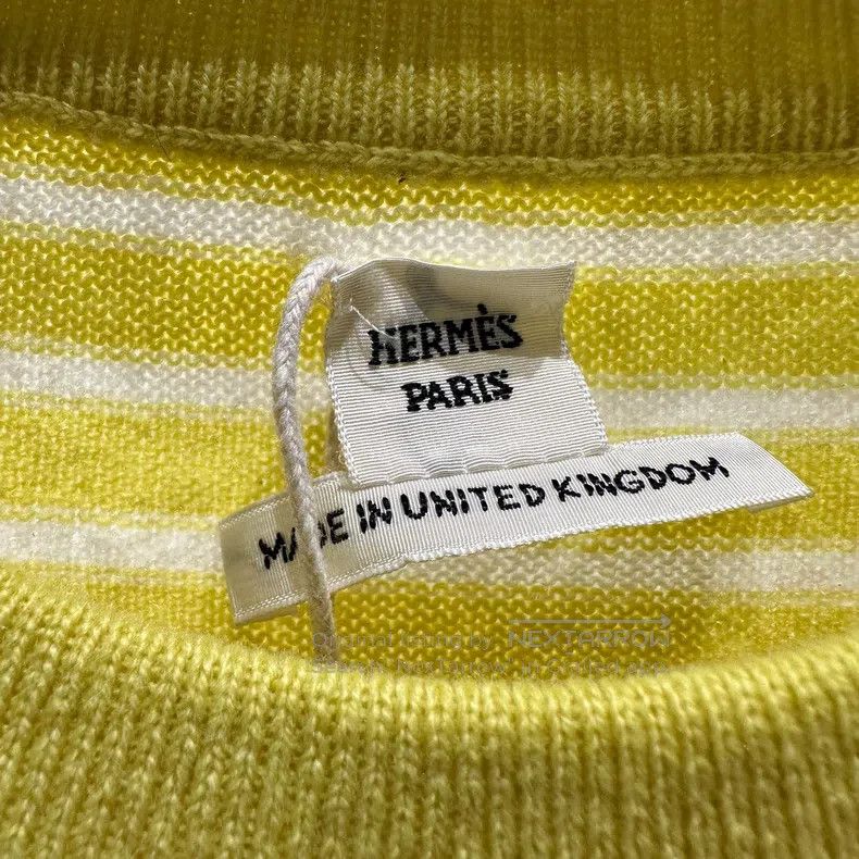Hermes Hermes Striped Jacquard Cashmere Short Sleeve Size XS / US 0-2 / IT 36-38 - 3 Thumbnail