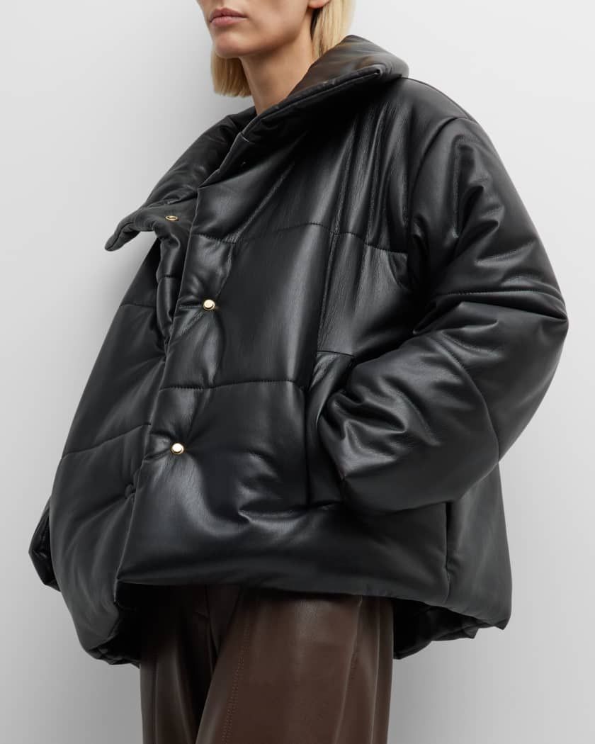 Nanushka Nanushka Hide Faux Leather Black Puffer Jacket Size M / US 6-8 / IT 42-44 - 6 Thumbnail