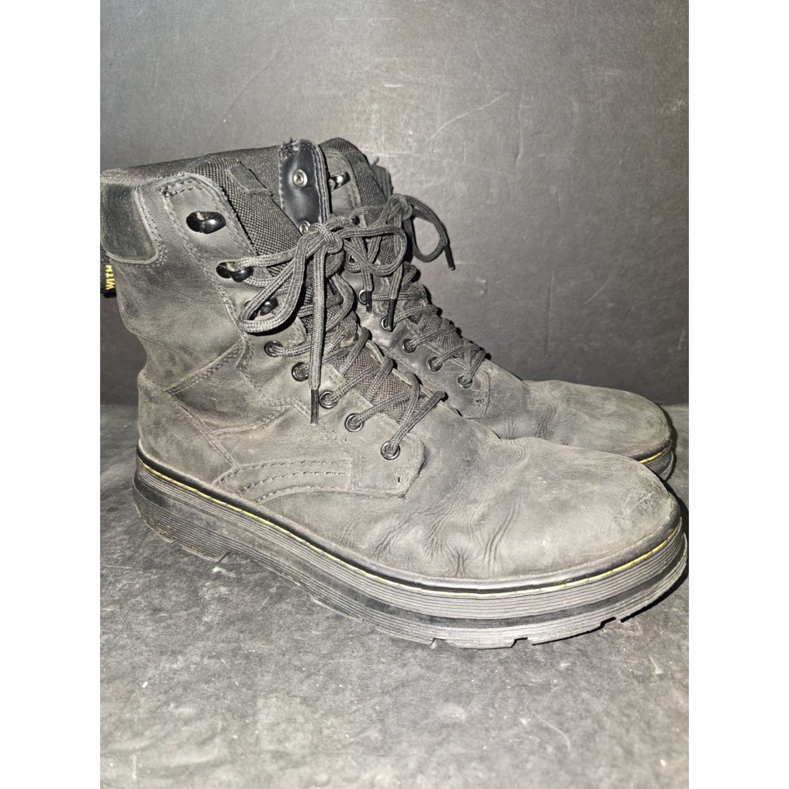 Dr. Martens VINTAGE Dr. Martens Iowa WP Black Padded Work Boots Mens 11 Womens 12 Doc's Combat 90s Punk Boots Size US 10 / IT 40 - 5 Thumbnail