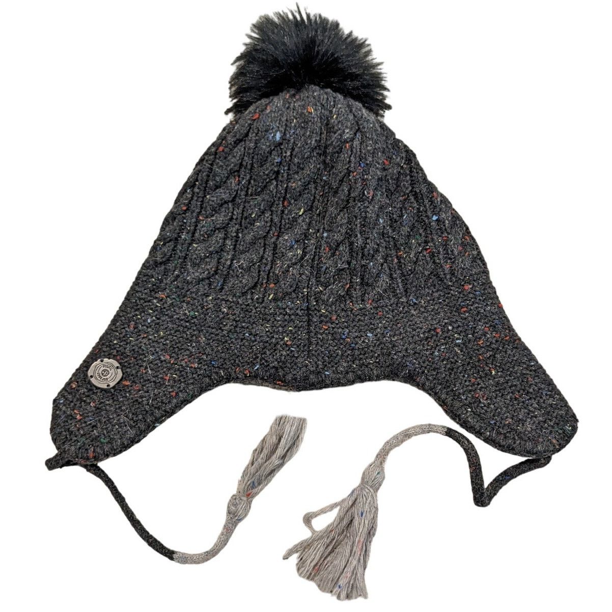 Other Pistil Gray Fernie Earflap Knit Tassle Pompom Winter Hat Size ONE SIZE - 2 Thumbnail